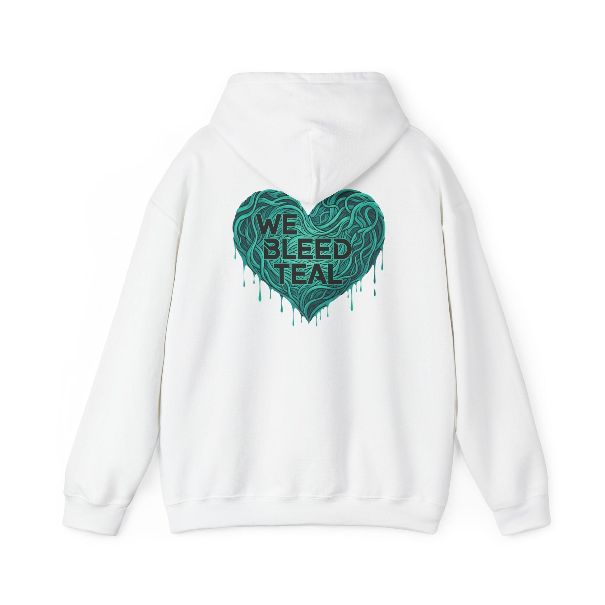 Teal Heart Hoodie, Unisex Hooded Sweatshirt, Casual Sweatshirt, Gift for Teal Lovers, Birthday Gift, Heart Sweatshirt Printify