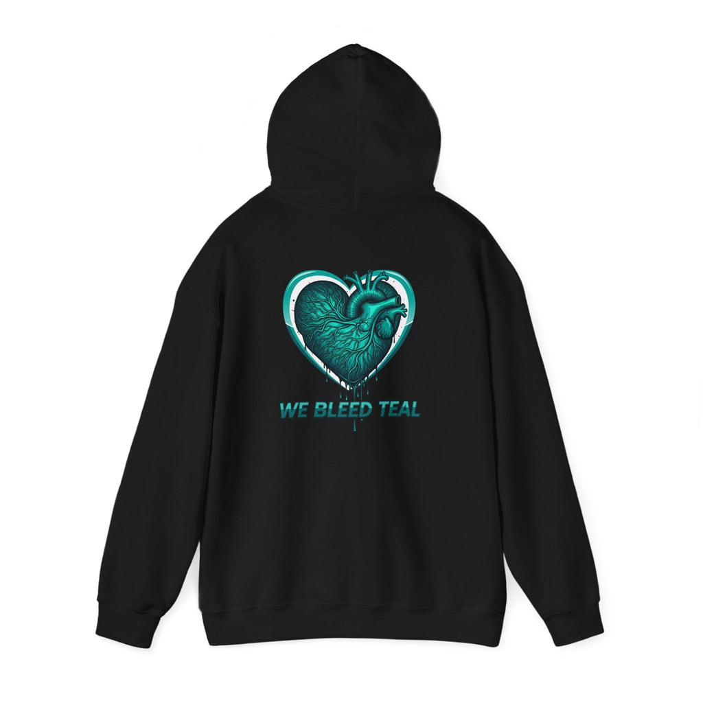 Teal Heart Hoodie - Unisex Heavy Blend Sweatshirt, Perfect for Gamers, Sport Fans, Casual Wear, Gift for Holidays Printify