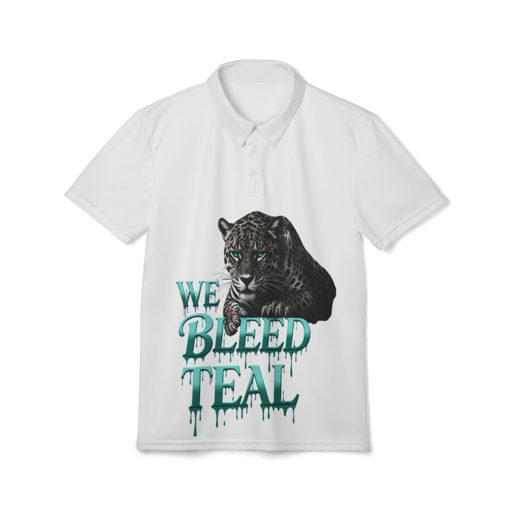 Teal Panther Unisex Polo Shirt - We Bleed Teal Apparel, Sportswear, Casual Wear, Gift for Fans, Team Spirit Outfit