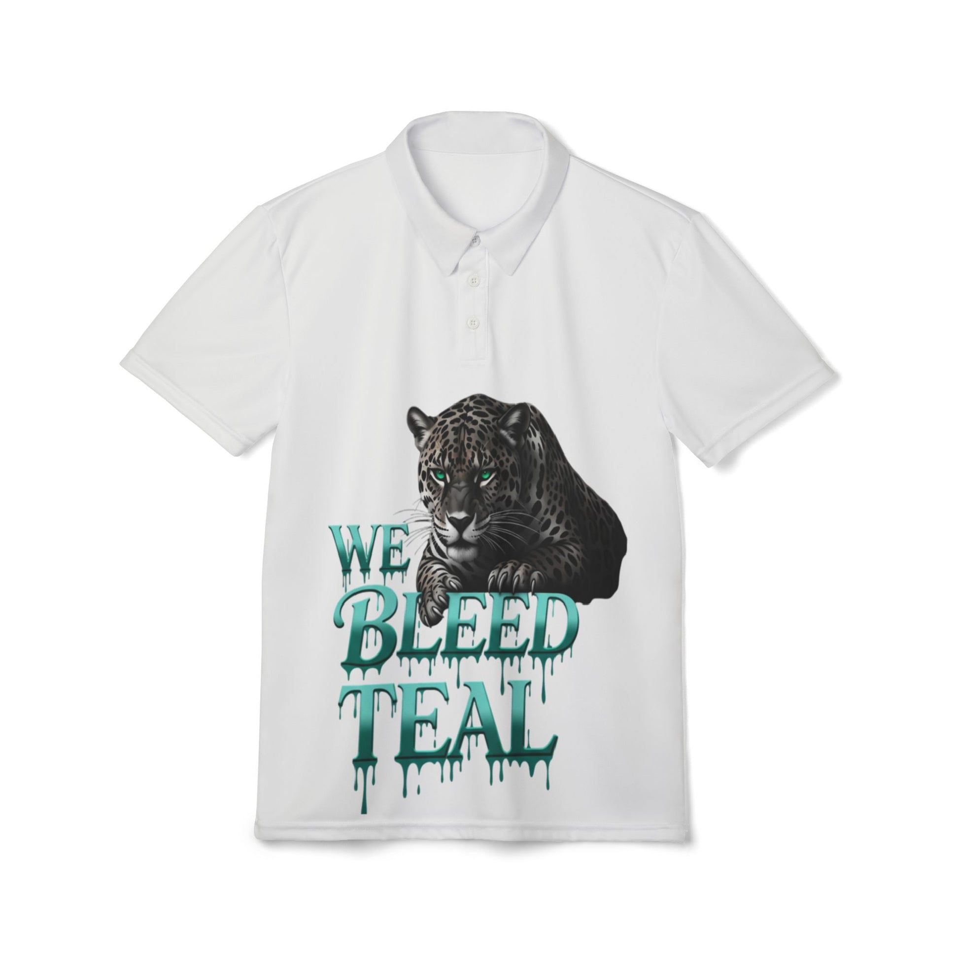 Teal Panther Unisex Polo Shirt - We Bleed Teal Apparel, Sportswear, Casual Wear, Gift for Fans, Team Spirit Outfit