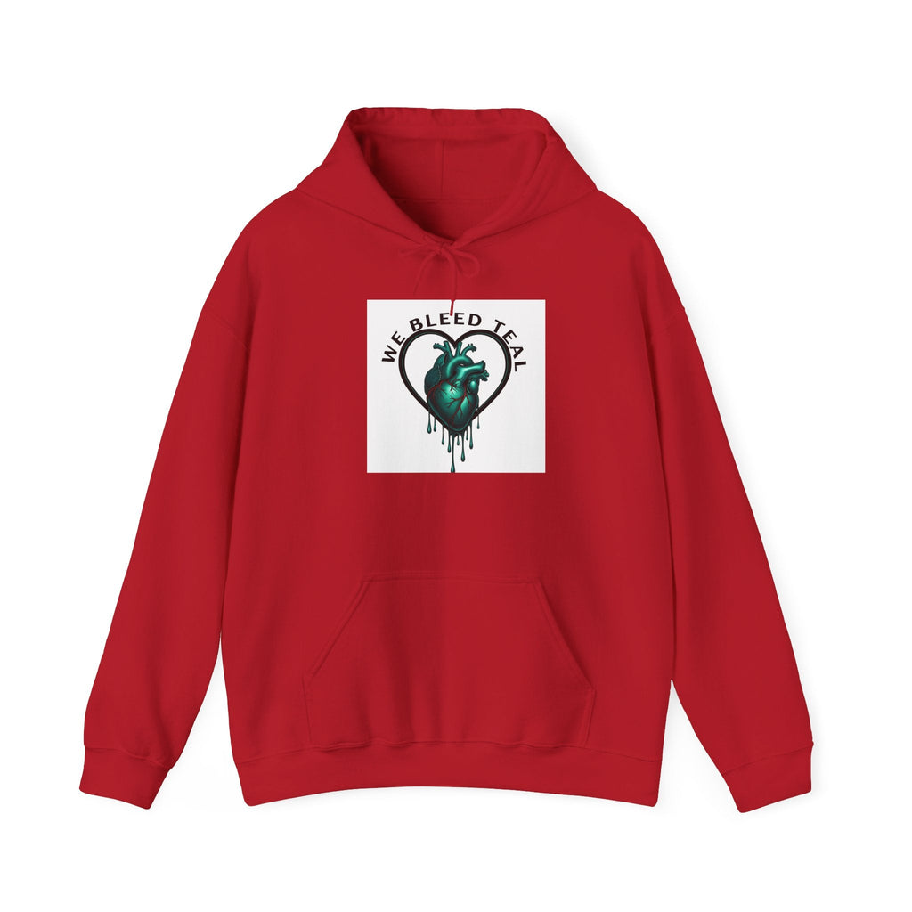 Teal Heart Drip Hoodie - Unisex Sweatshirt, Casual Wear, Gift for Her, Unique Style, Fall Fashion, Cozy Outfit Printify