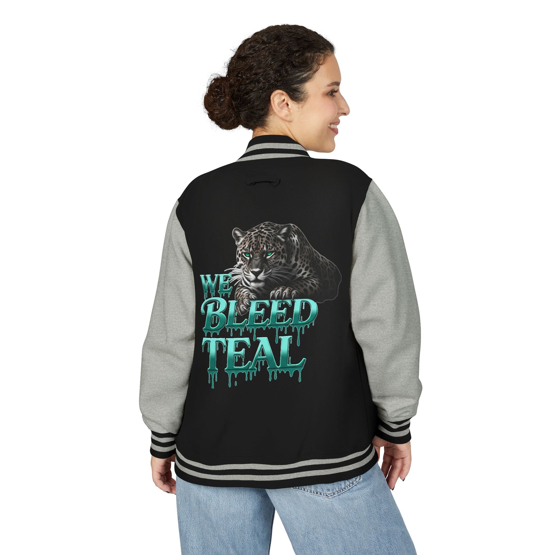 Teal Bleeding Letterman Jacket, Unisex Varsity Jacket, Trendy Sports Jacket, Cool Casual Wear, College Spirit Gear, Perfect Gift for [...]