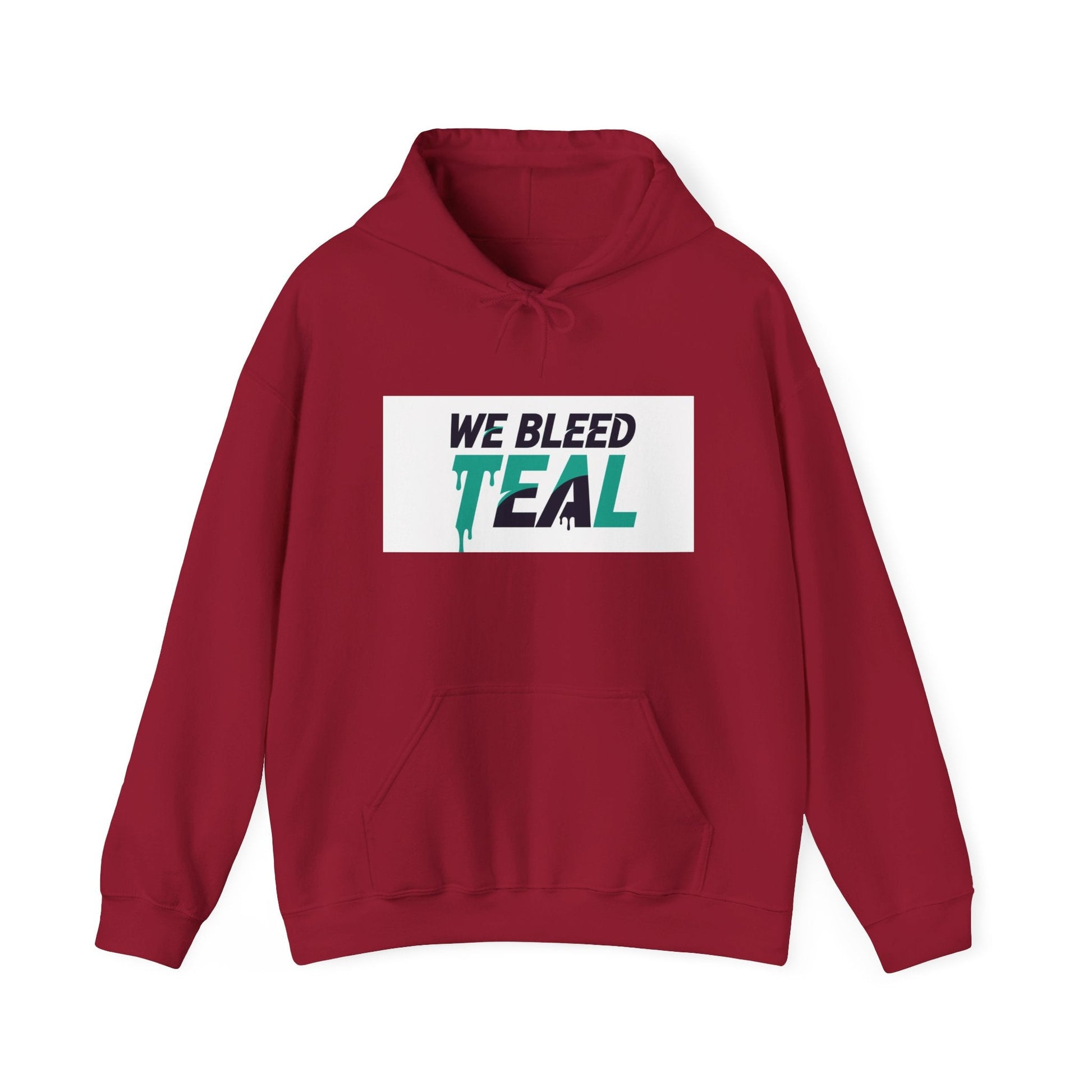 Teal Heart Hoodie - Unisex Heavy Blend Sweatshirt, Perfect for Gamers, Sport Fans, Casual Wear, Gift for Holidays Printify