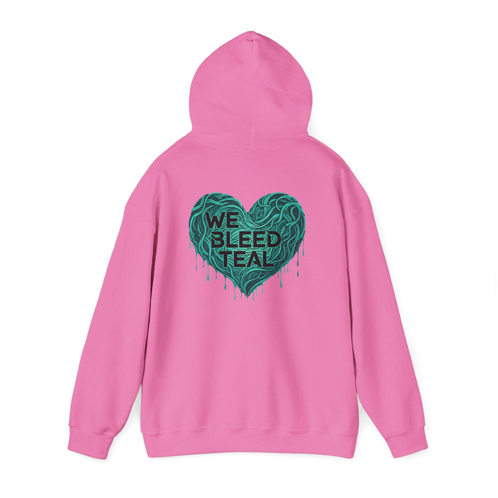 Teal Heart Hoodie, Unisex Hooded Sweatshirt, Casual Sweatshirt, Gift for Teal Lovers, Birthday Gift, Heart Sweatshirt Printify
