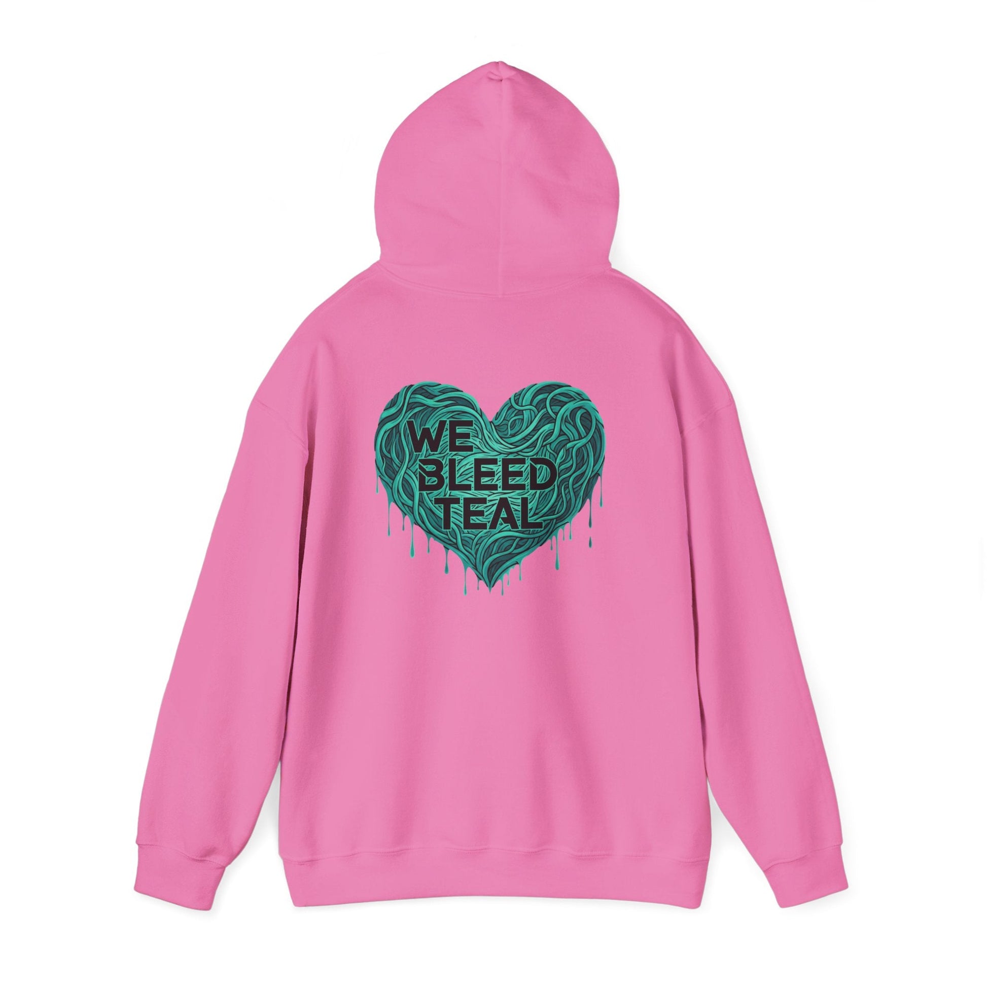 Teal Heart Hoodie, Unisex Hooded Sweatshirt, Casual Sweatshirt, Gift for Teal Lovers, Birthday Gift, Heart Sweatshirt Printify