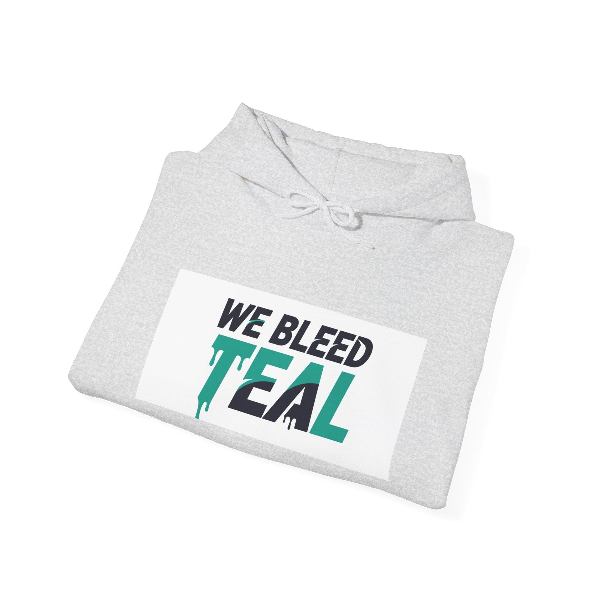 Teal Heart Hoodie - Unisex Heavy Blend Sweatshirt, Perfect for Gamers, Sport Fans, Casual Wear, Gift for Holidays Printify