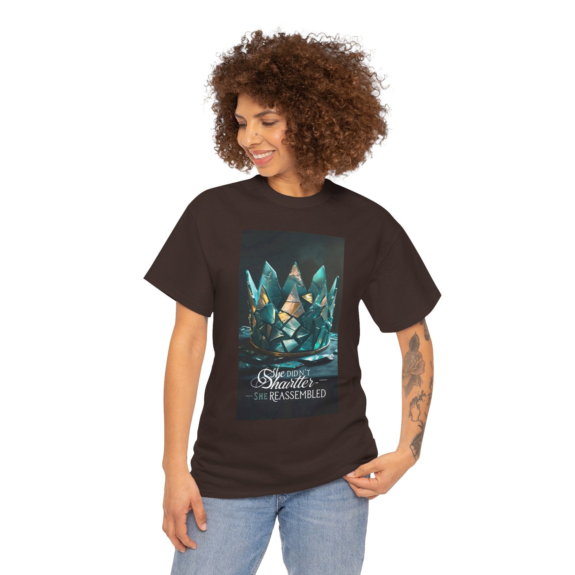 Stunning Crystal Crown Tee, Graphic T-Shirt, Unisex Cotton Top, Unique Gift, Fantasy Apparel, Holiday T-Shirt Printify