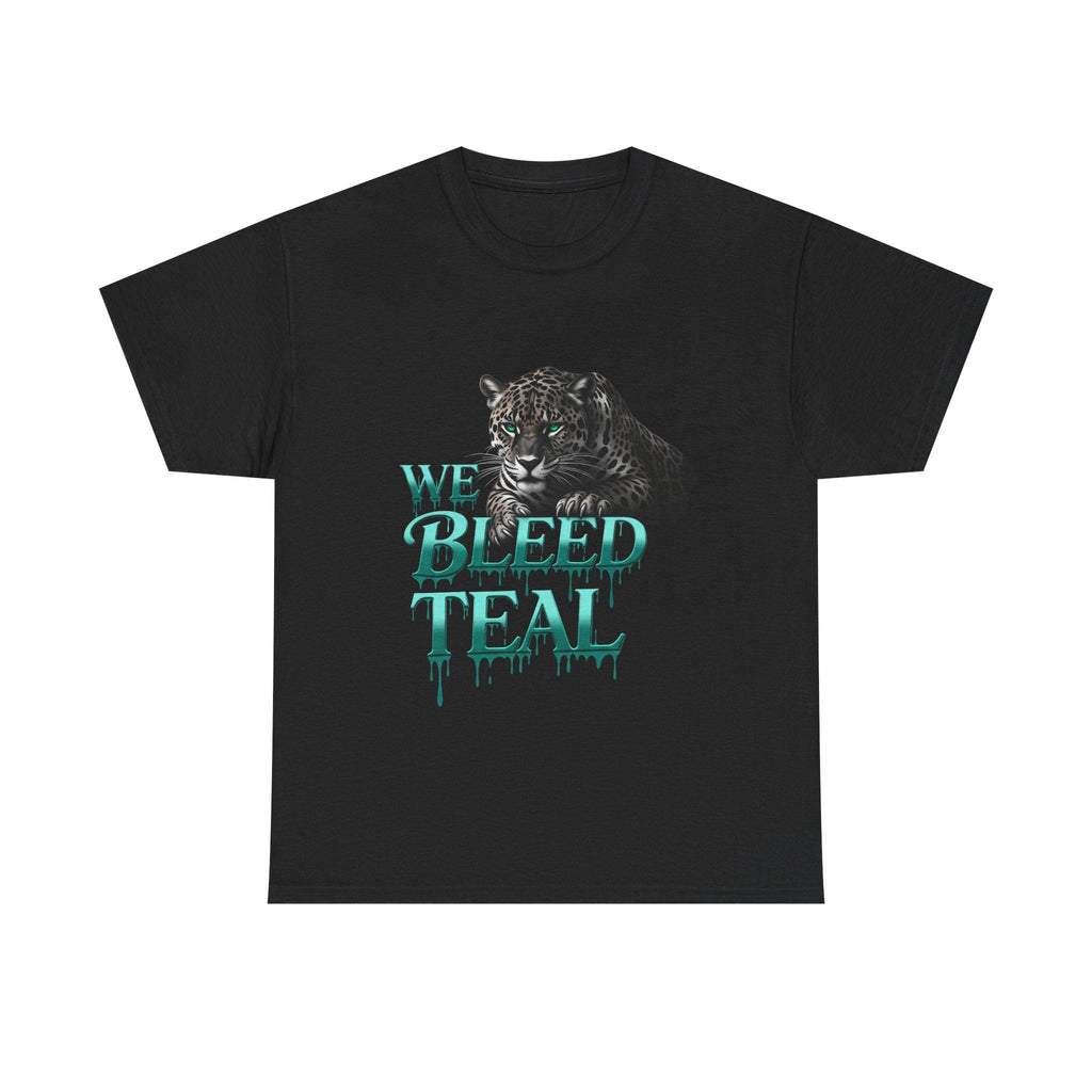 Teal Bleeding Cat Tee: Unisex Heavy Cotton Shirt, Pet Lover Gift, Casual Wear, Animal Lover Apparel, Unique Graphic Tee Printify