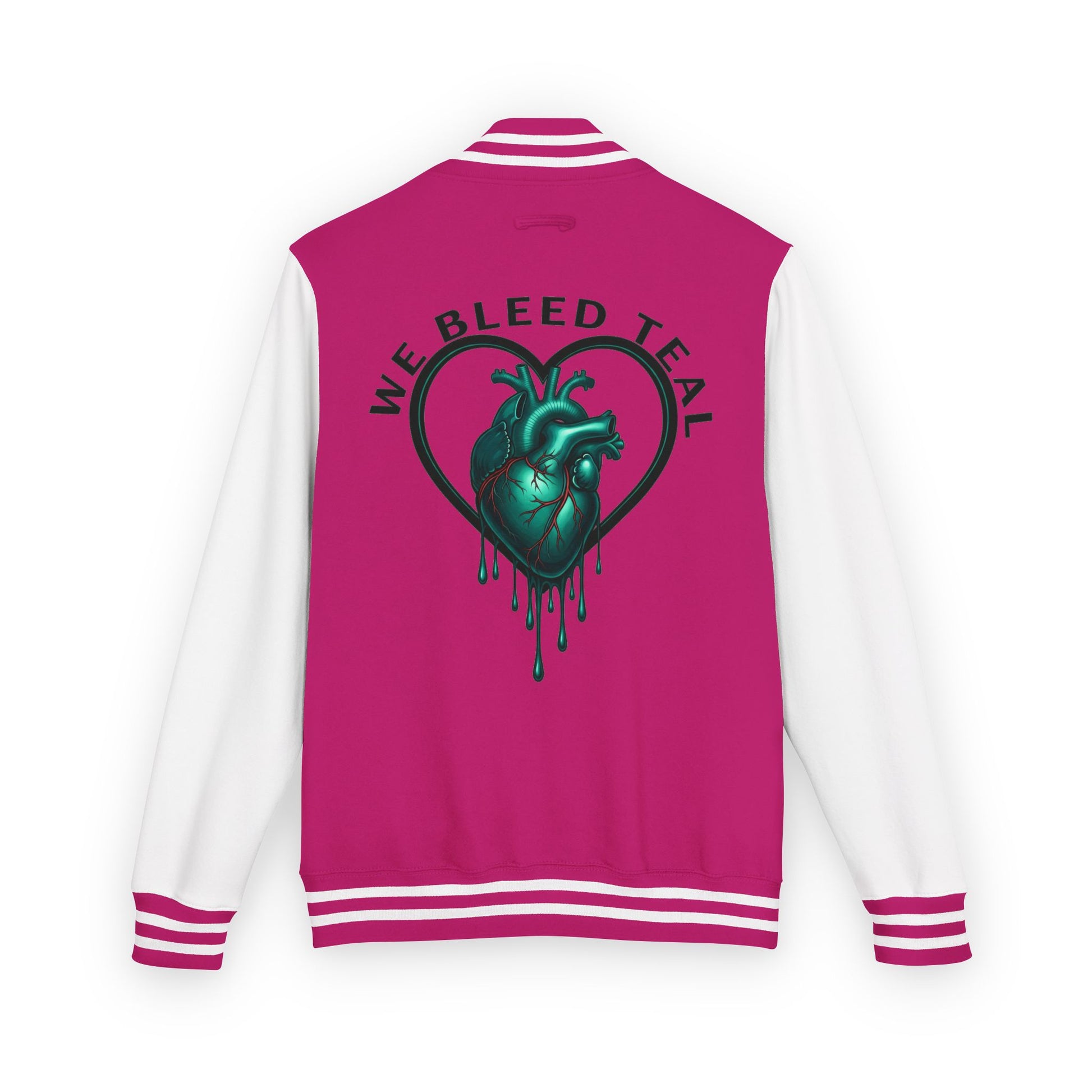 Unisex Heavyweight Letterman Jacket with We Bleed Teal Design | Comfort Wear for Game Day, Sports Events, Nostalgia Rides, [...]