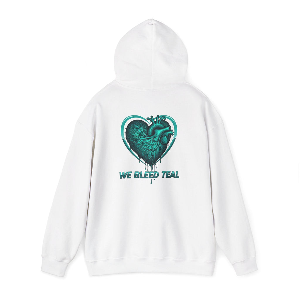 Teal Heart Hoodie - Unisex Heavy Blend Sweatshirt, Perfect for Gamers, Sport Fans, Casual Wear, Gift for Holidays Printify