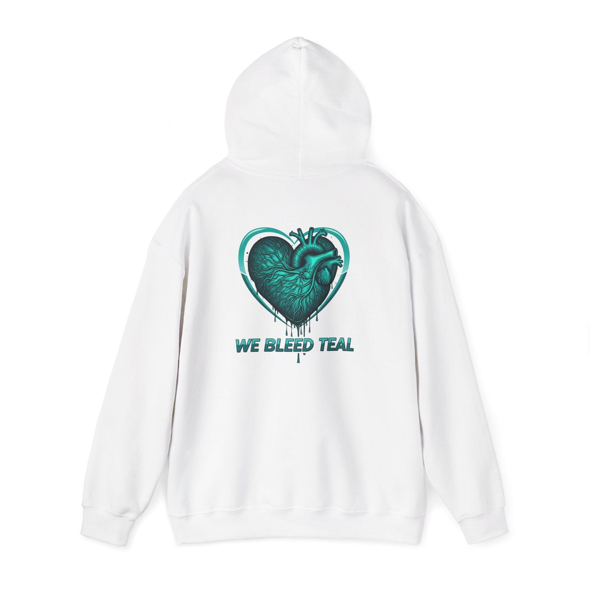 Teal Heart Hoodie - Unisex Heavy Blend Sweatshirt, Perfect for Gamers, Sport Fans, Casual Wear, Gift for Holidays Printify