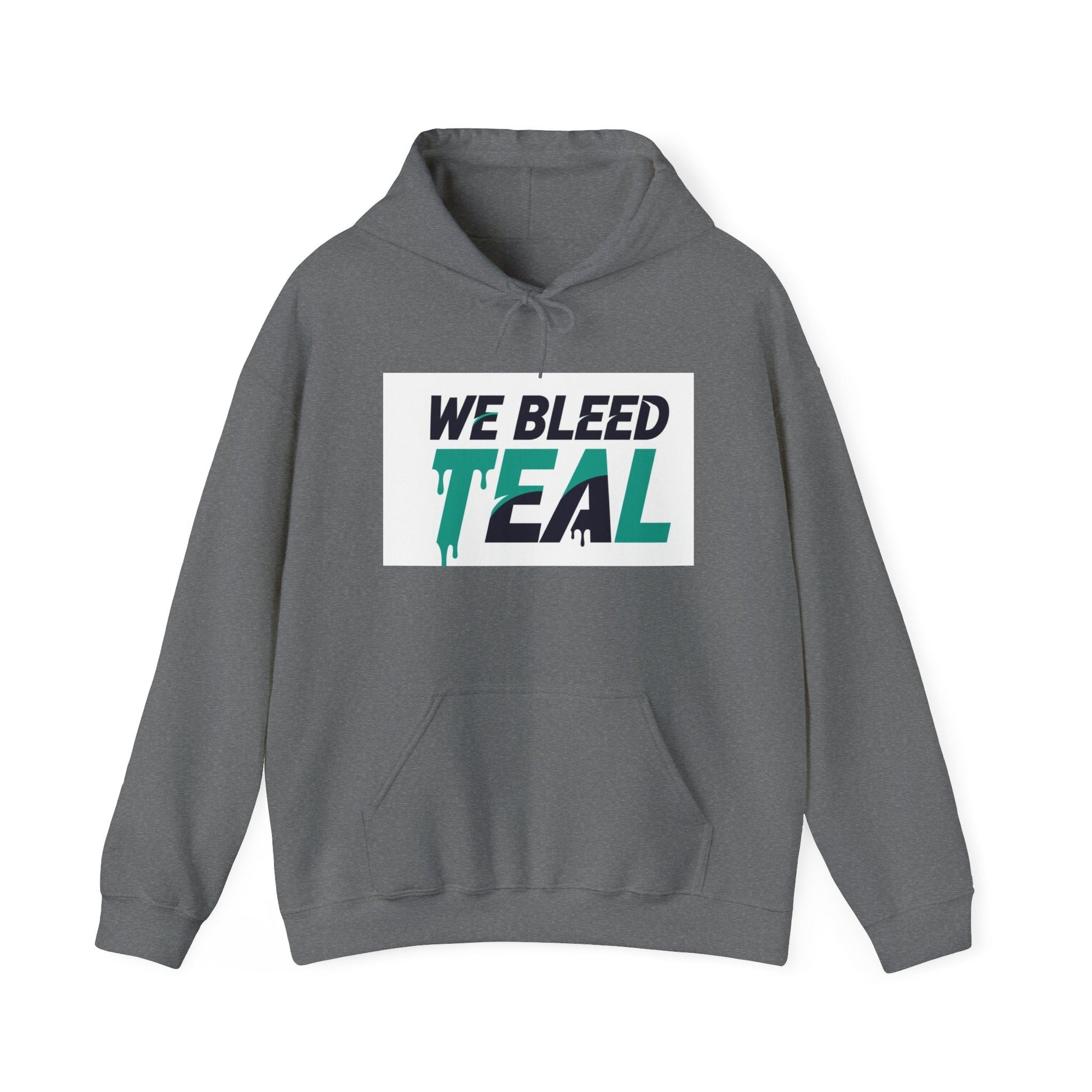 Teal Heart Hoodie, Unisex Hooded Sweatshirt, Casual Sweatshirt, Gift for Teal Lovers, Birthday Gift, Heart Sweatshirt Printify