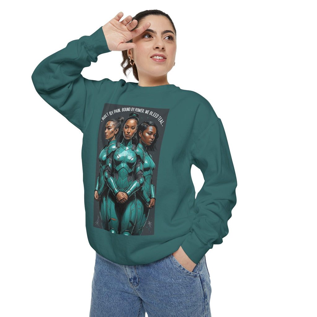 Empowering Graphic Sweatshirt for Fans of Sci-Fi, Unique Gift for Her, Cozy Lounge Wear, Perfect for Birthdays, Holiday, or Everyday Style Printify