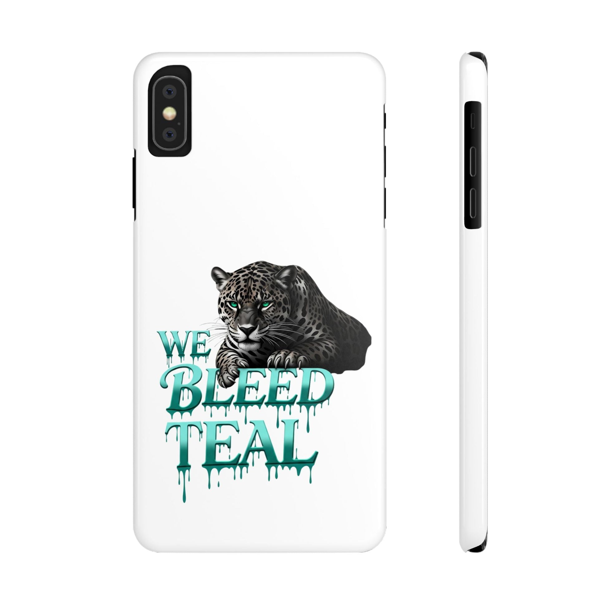 Teal Panther Slim Phone Case - Bold Animal Design, Unique Gift for Wildlife Lovers, Stylish Phone Accessory, Modern Aesthetic, Trendy [...] Printify