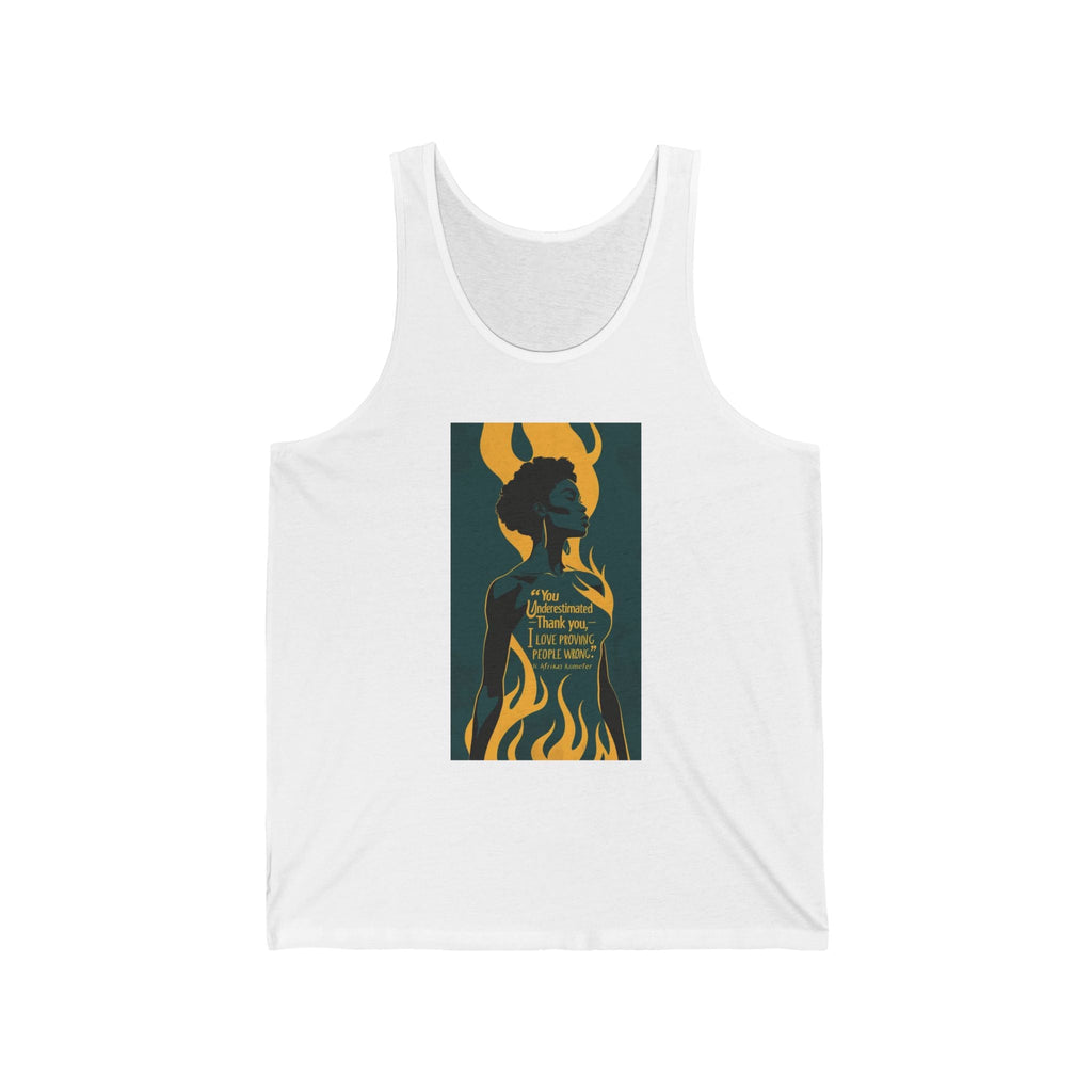 Bold Statement Unisex Jersey Tank, Brave & Fearless Top, Gift for Her/Him, Casual Summer Wear, Motivational Apparel Printify