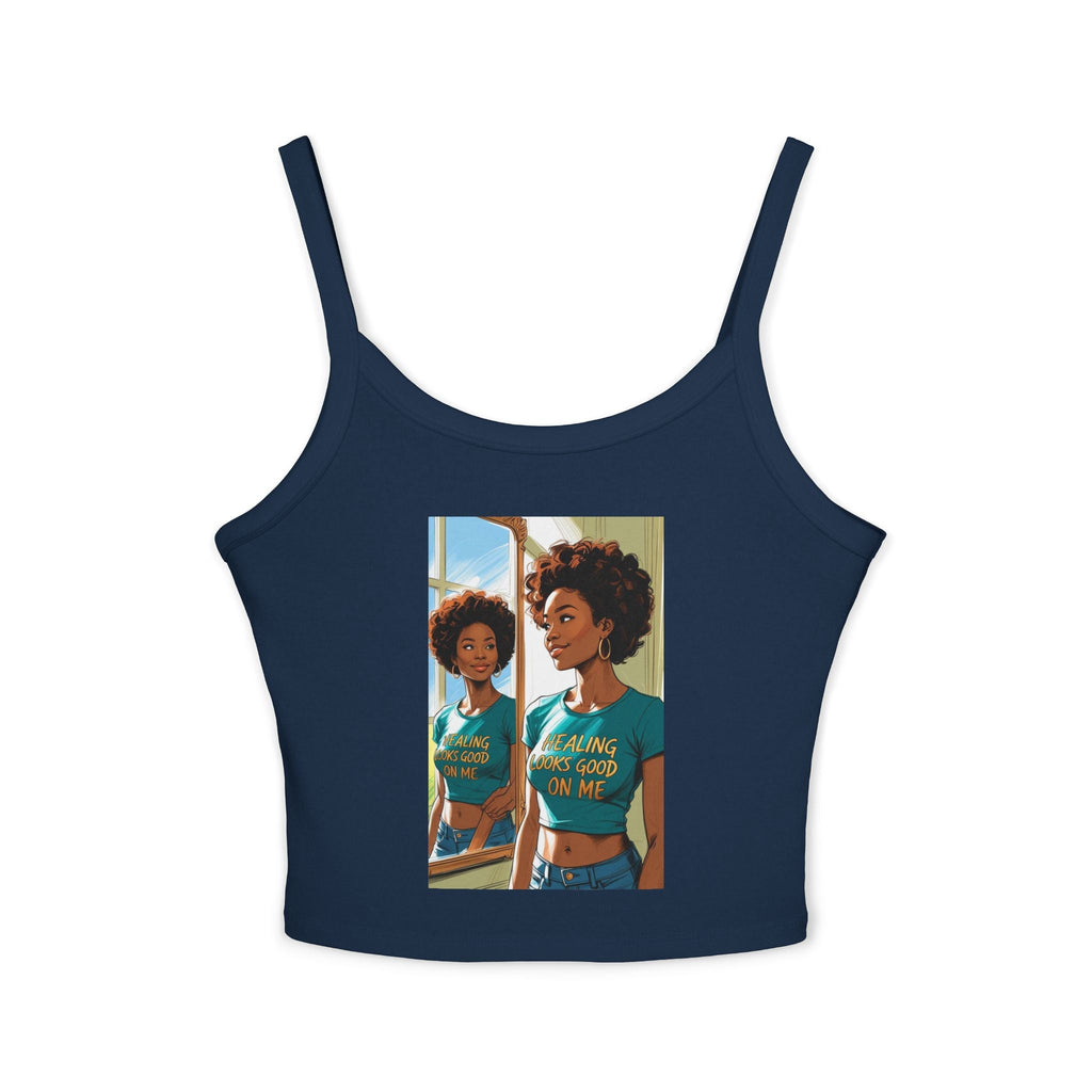 Stylish Crop Tank Top with Motivational Quote, Summer Essential, Perfect for Casual Outfits, Beachwear, Gift Idea Printify