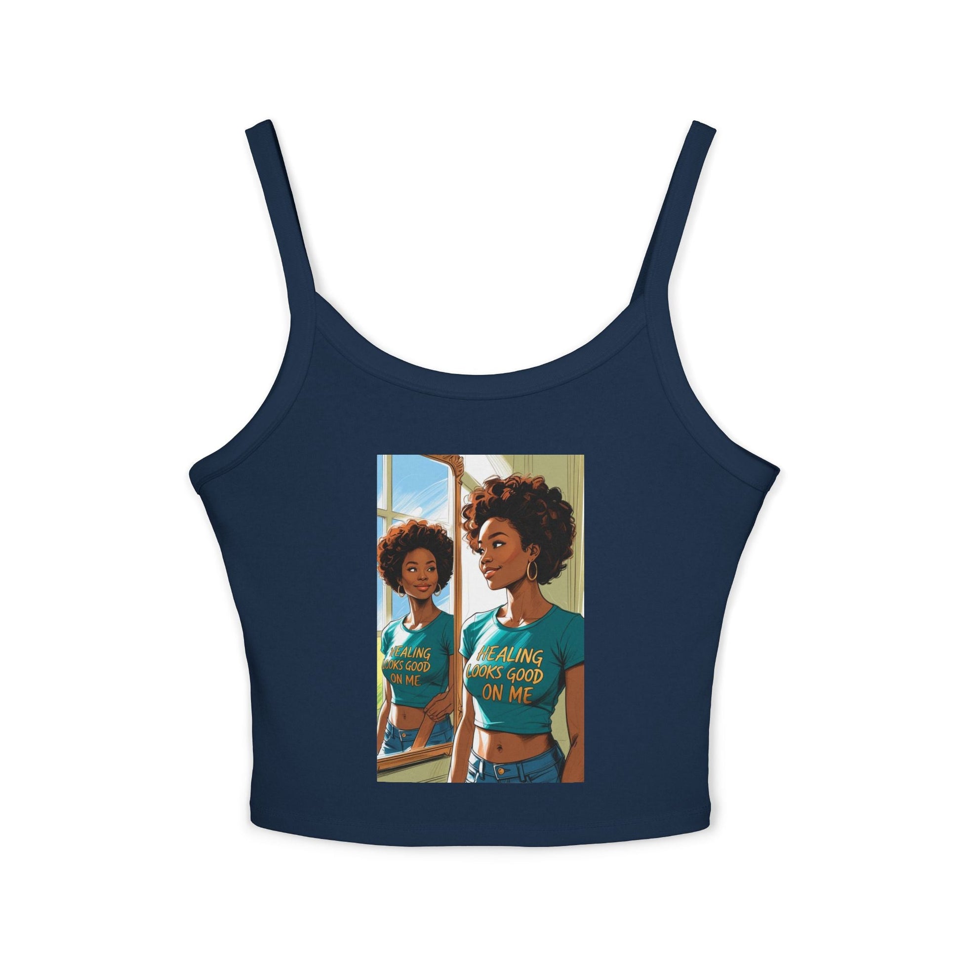 Stylish Crop Tank Top with Motivational Quote, Summer Essential, Perfect for Casual Outfits, Beachwear, Gift Idea Printify