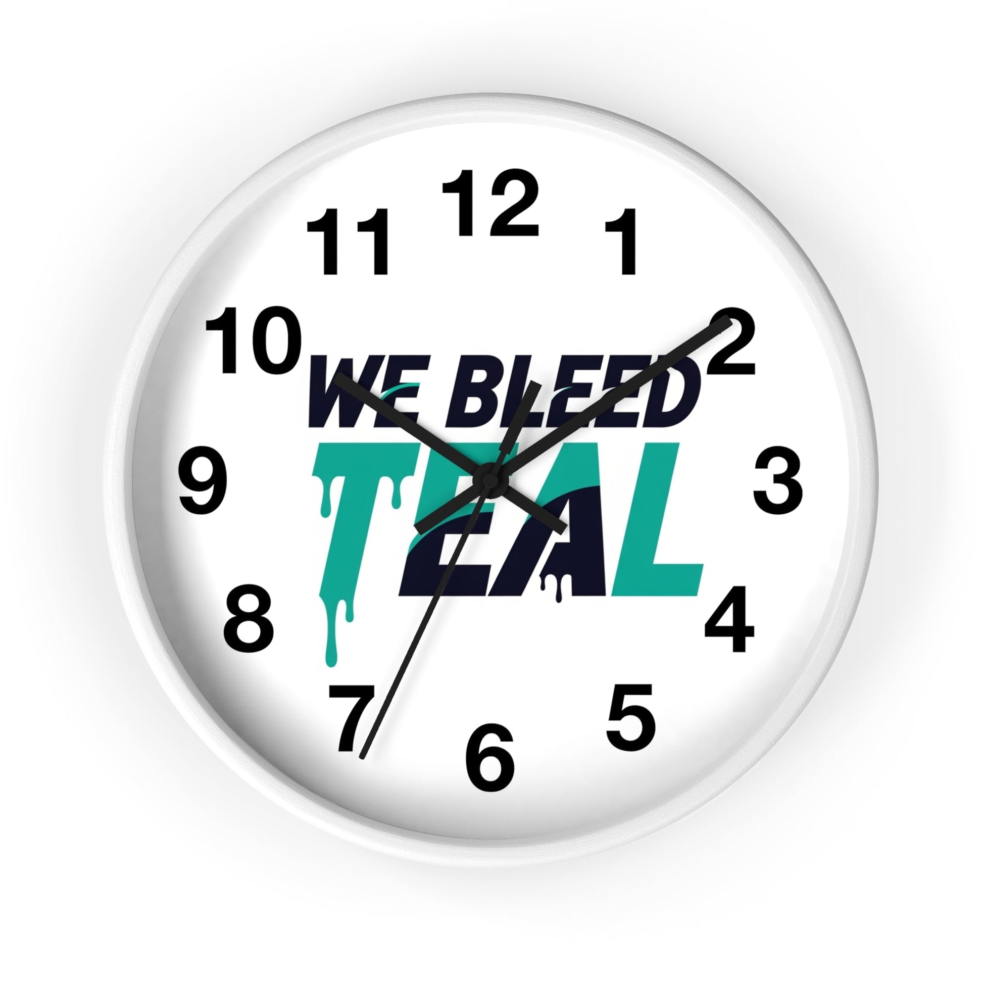 Teal Spirit Wall Clock - Perfect for Sports Fans, Home Decor, Gift for Game Day, Team Motivation, Unique Office Decoration Printify