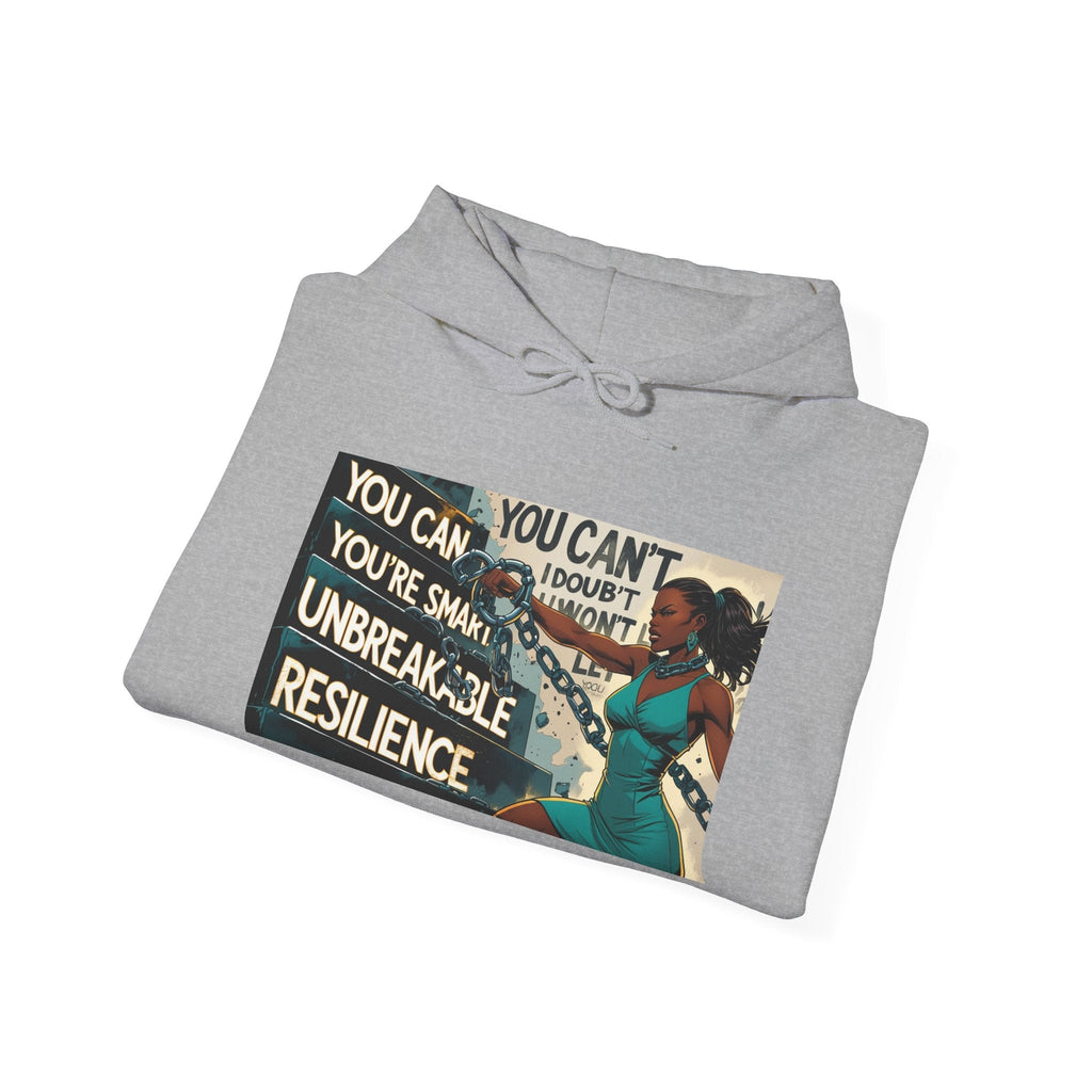 Empowering Resilience Hoodie, Motivational Hooded Sweatshirt, Unisex Sweatshirt for Self-Confidence, Inspirational Gift, Casual Wear Printify
