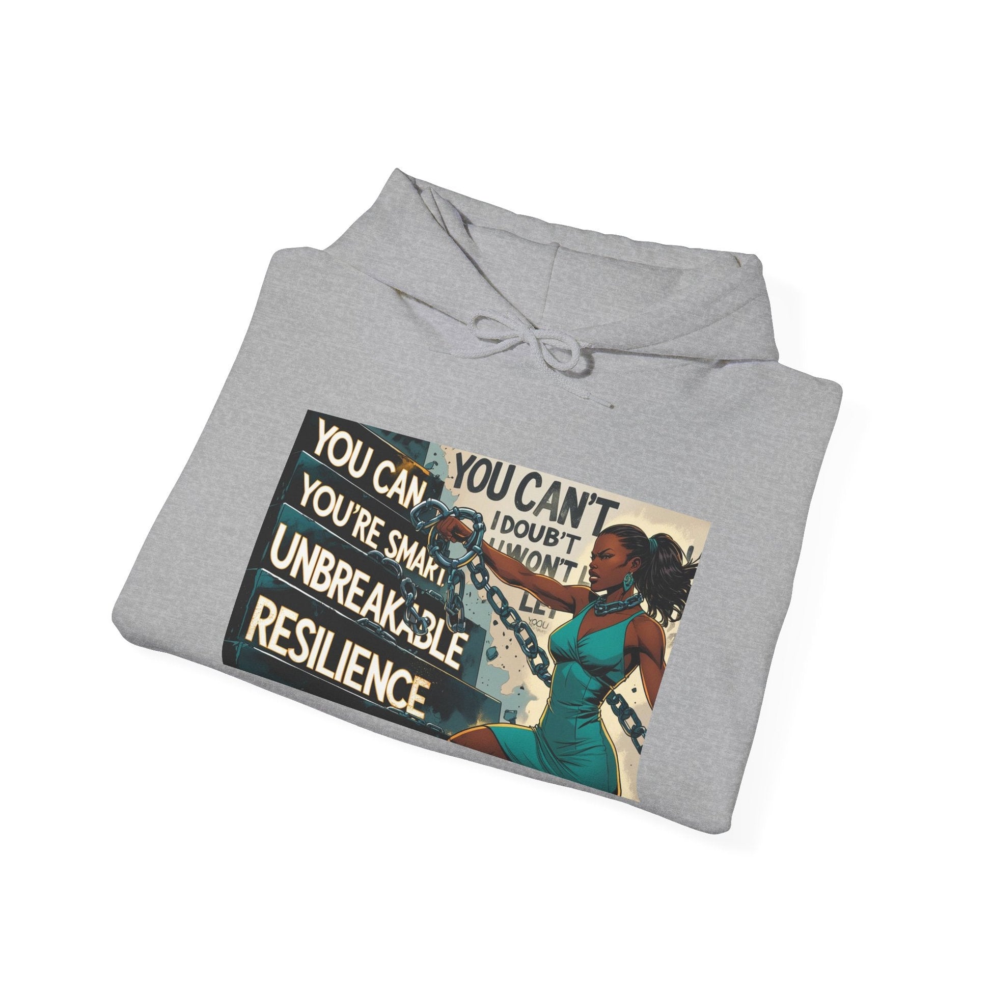 Empowering Resilience Hoodie, Motivational Hooded Sweatshirt, Unisex Sweatshirt for Self-Confidence, Inspirational Gift, Casual Wear Printify