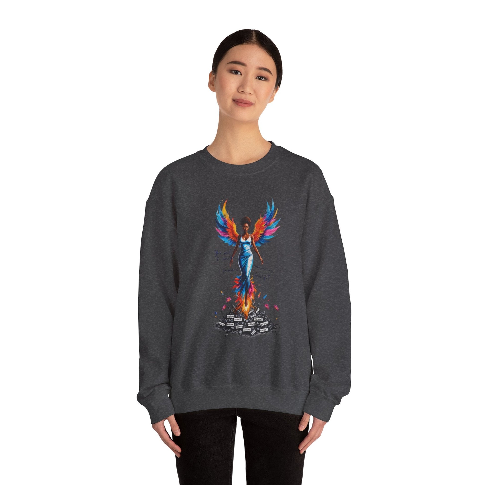 Phoenix Rising Sweatshirt - Inspirational Unisex Crewneck for Empowerment, Gift for Her, Motivational Apparel, Cozy Casual Wear, [...] Printify