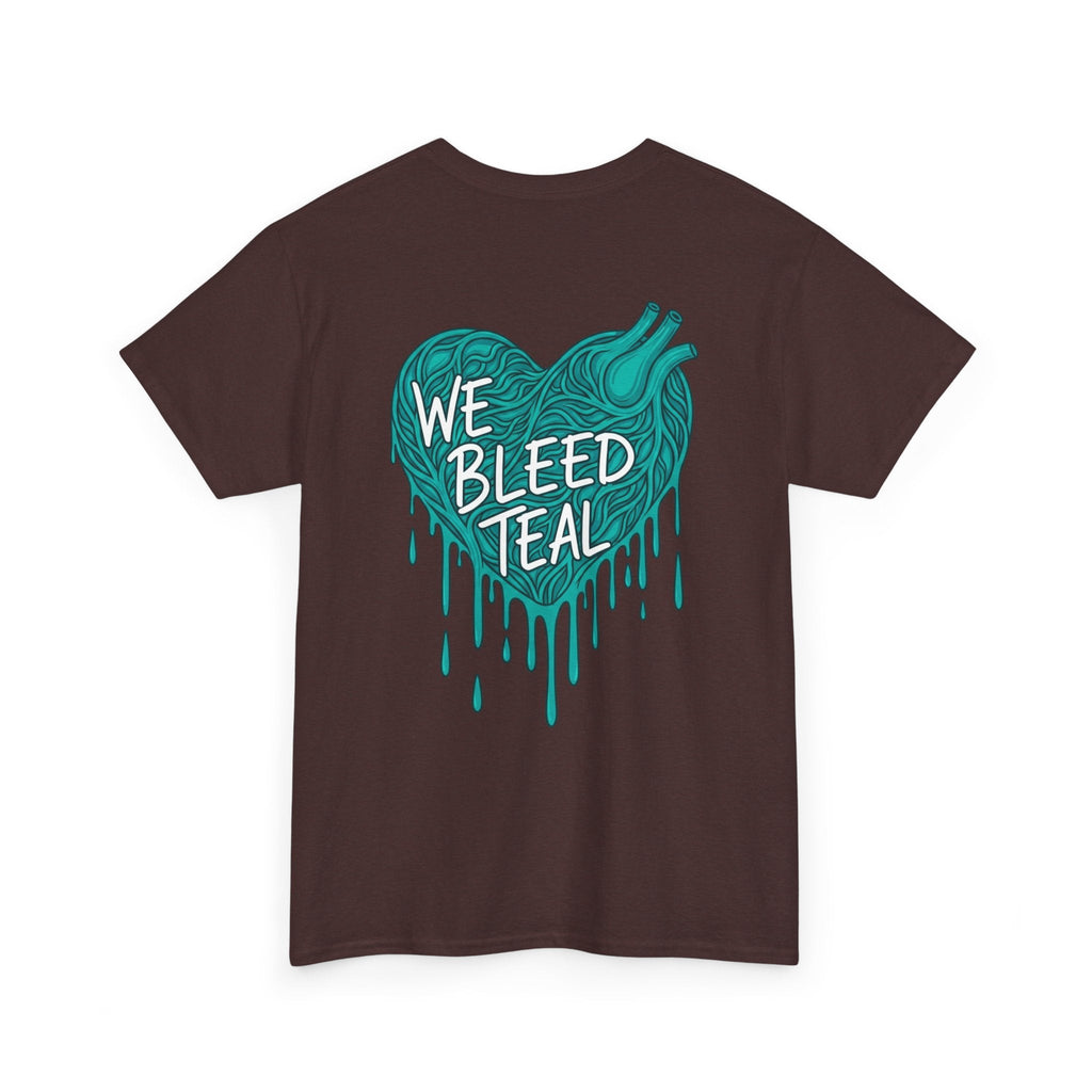 Teal Heart Tee - Unisex Heavy Cotton T-Shirt, Gift for Sports Fans, Casual Wear, Team Spirit Apparel, Soft Cotton Tee, Everyday Comfort Printify