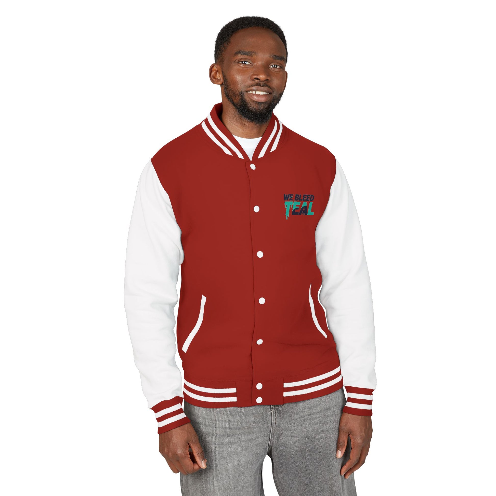 Teal Bleeding Letterman Jacket, Unisex Varsity Jacket, Trendy Sports Jacket, Cool Casual Wear, College Spirit Gear, Perfect Gift for [...]