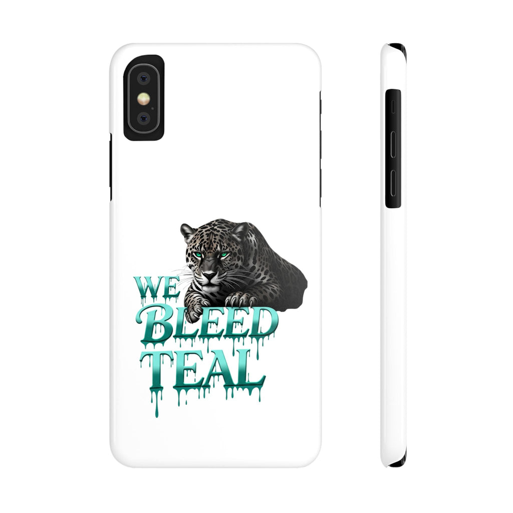 Teal Panther Slim Phone Case - Bold Animal Design, Unique Gift for Wildlife Lovers, Stylish Phone Accessory, Modern Aesthetic, Trendy [...] Printify