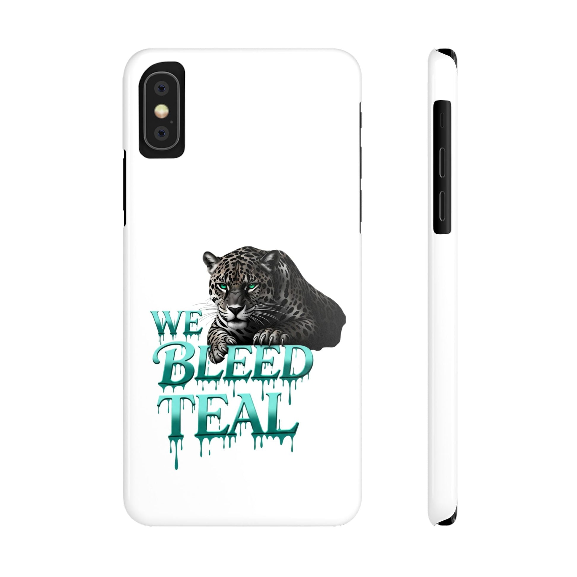 Teal Panther Slim Phone Case - Bold Animal Design, Unique Gift for Wildlife Lovers, Stylish Phone Accessory, Modern Aesthetic, Trendy [...] Printify