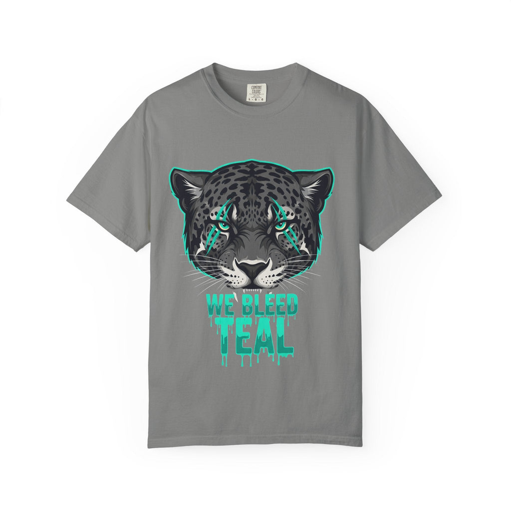 Teal Panther Unisex T-Shirt, Casual Graphic Tee, Animal Lover Gift, Unique Style, Eco-Friendly Apparel Printify
