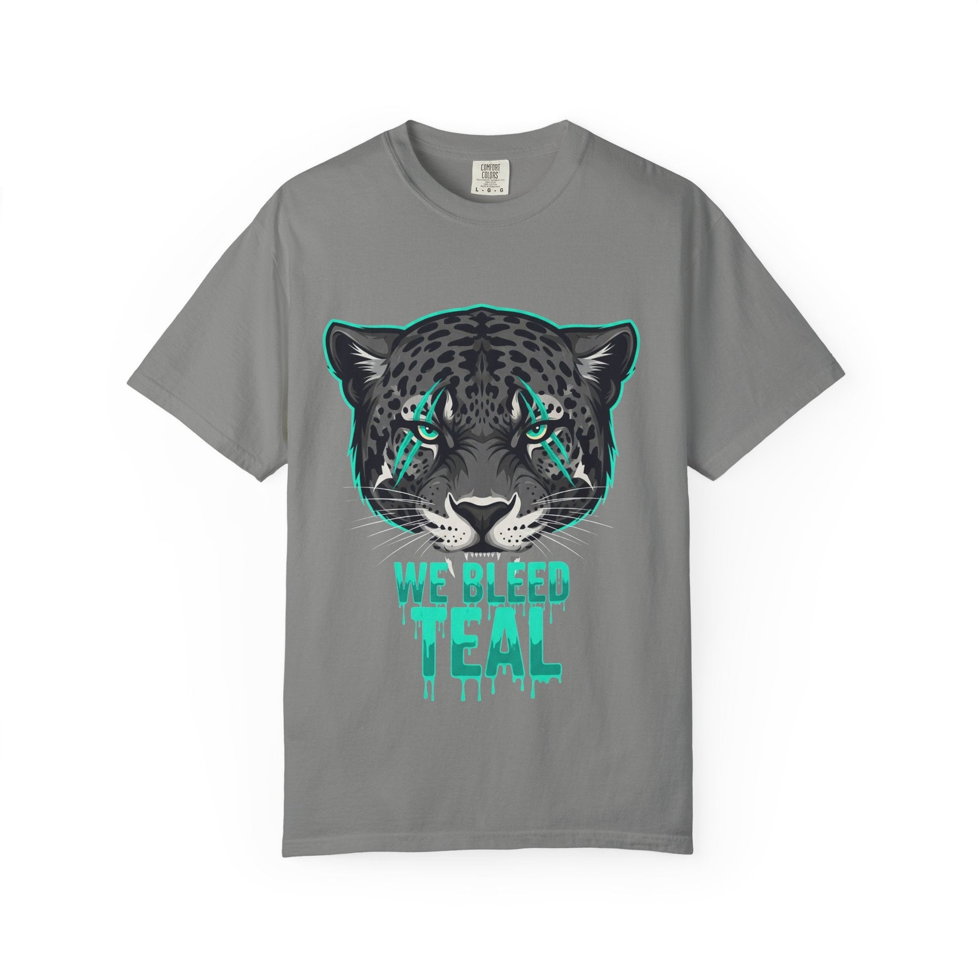 Teal Panther Unisex T-Shirt, Casual Graphic Tee, Animal Lover Gift, Unique Style, Eco-Friendly Apparel Printify