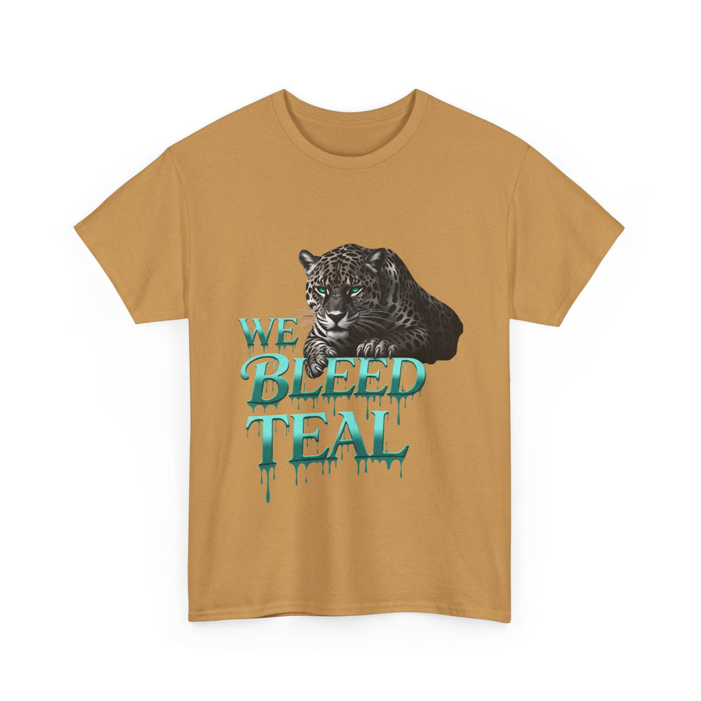Teal Bleeding Cat Tee: Unisex Heavy Cotton Shirt, Pet Lover Gift, Casual Wear, Animal Lover Apparel, Unique Graphic Tee Printify
