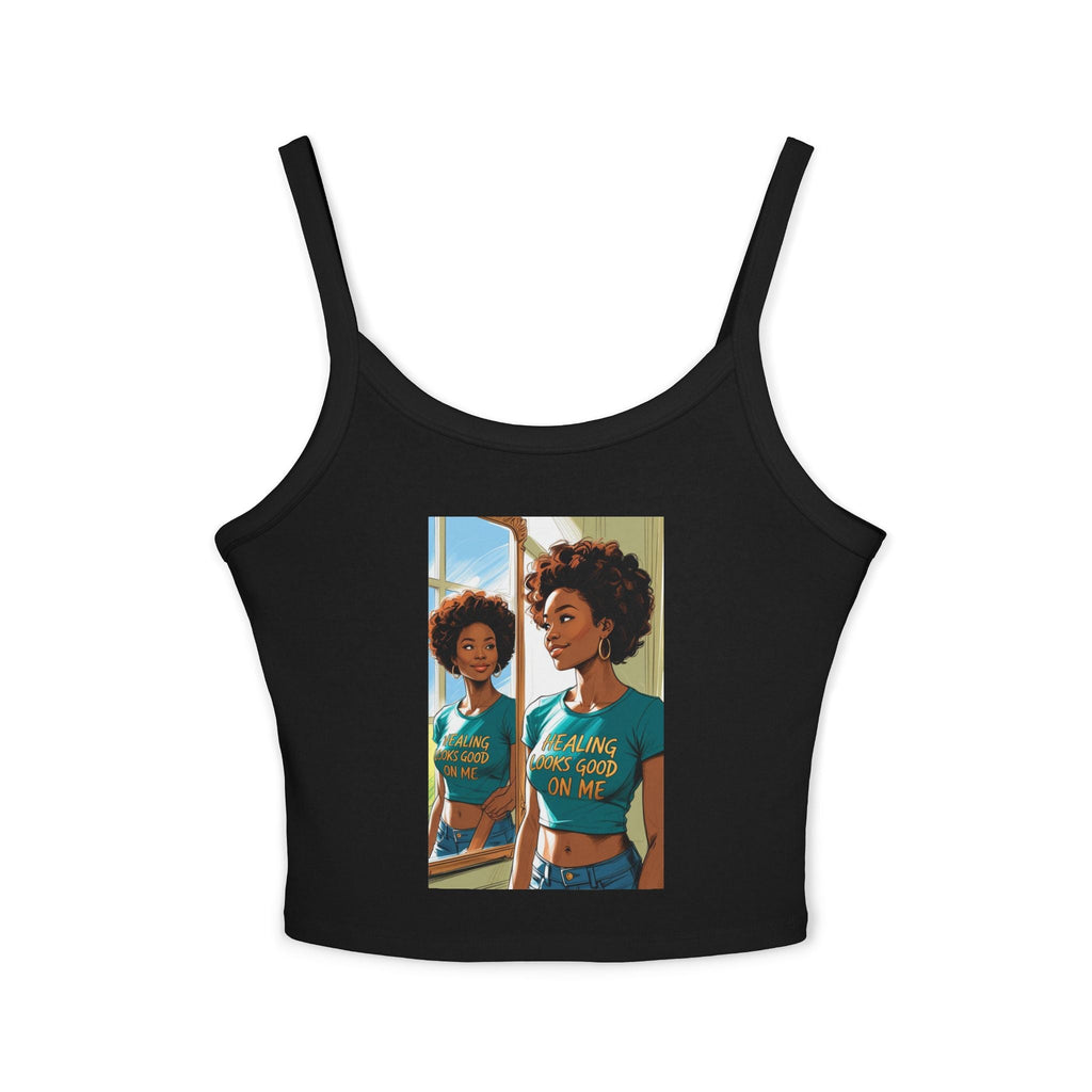 Stylish Crop Tank Top with Motivational Quote, Summer Essential, Perfect for Casual Outfits, Beachwear, Gift Idea Printify