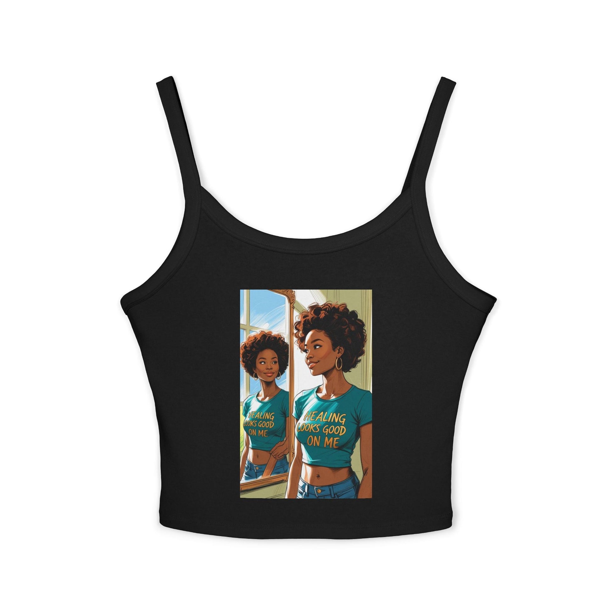 Stylish Crop Tank Top with Motivational Quote, Summer Essential, Perfect for Casual Outfits, Beachwear, Gift Idea Printify