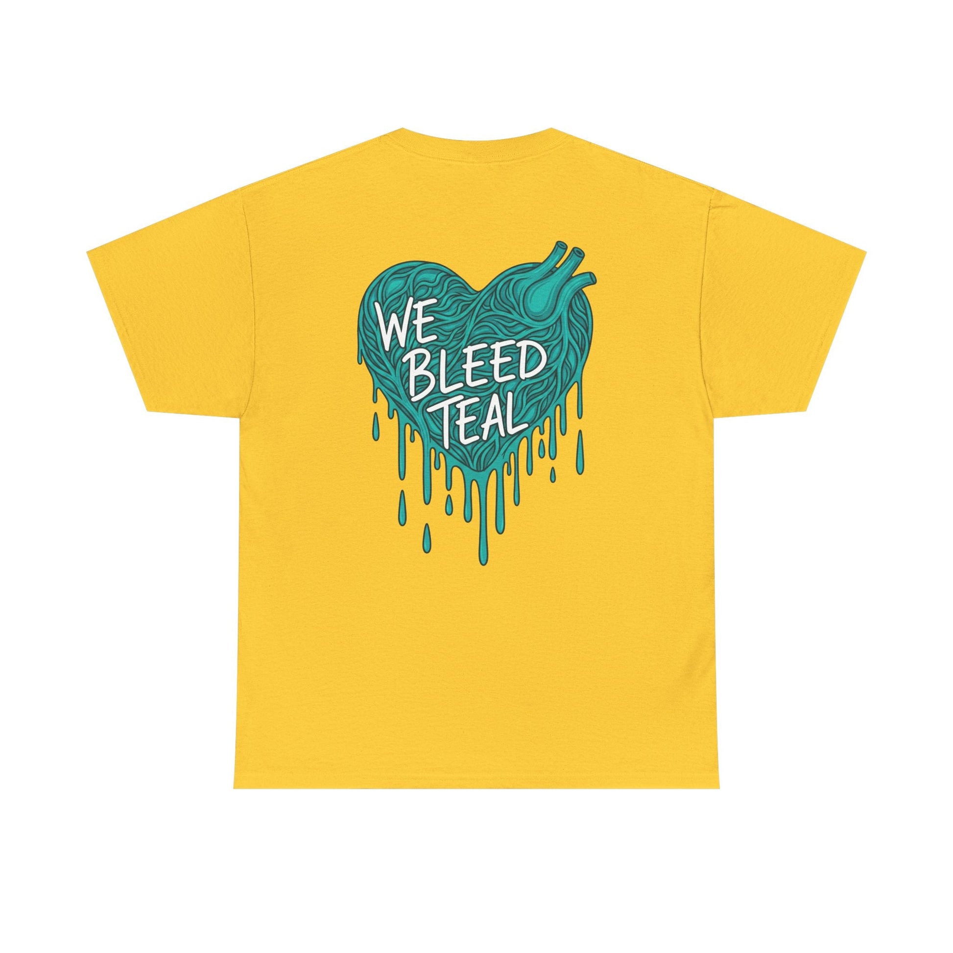 Teal Heart Tee - Unisex Heavy Cotton T-Shirt, Gift for Sports Fans, Casual Wear, Team Spirit Apparel, Soft Cotton Tee, Everyday Comfort Printify