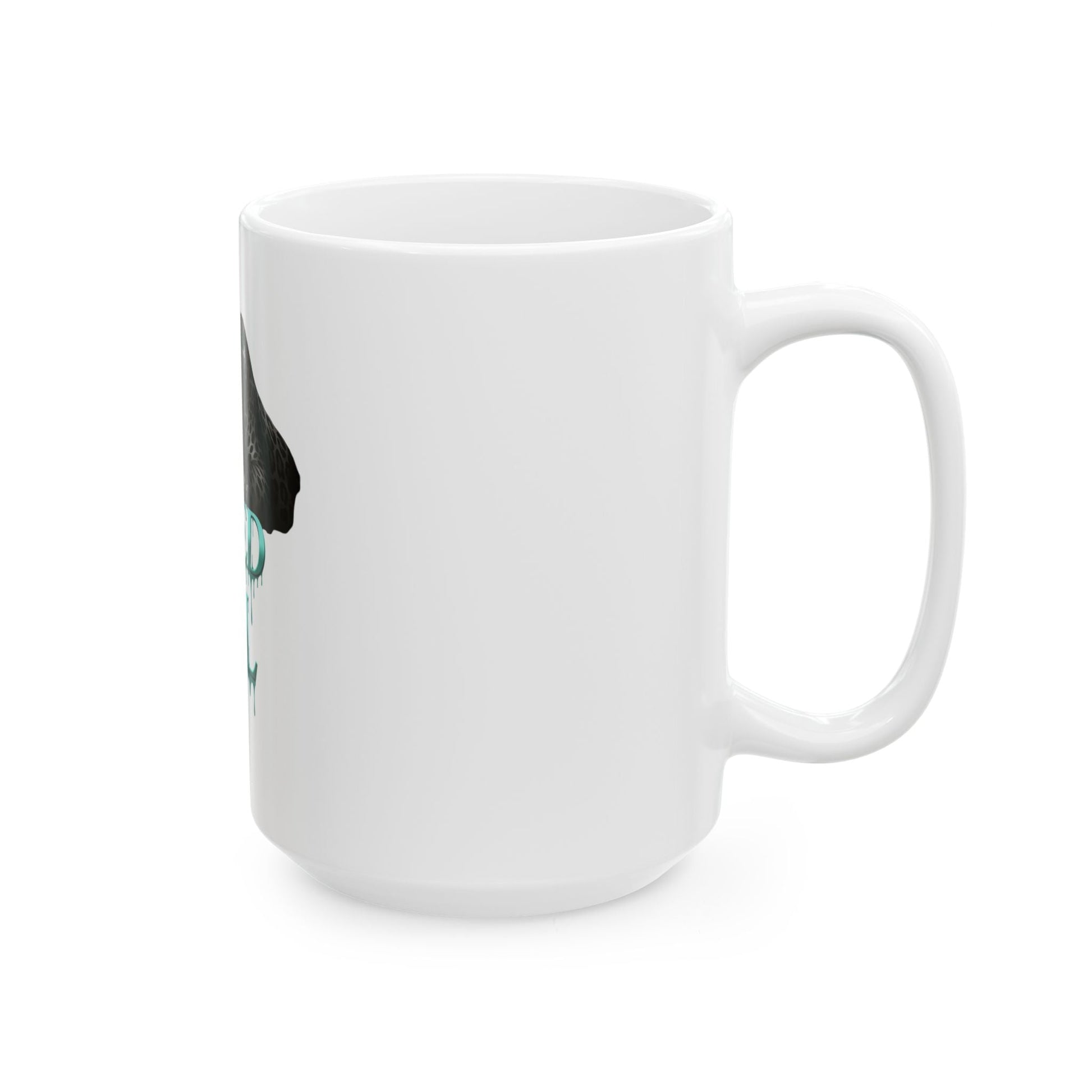 Teal Leopard Mug - We Bleed Teal Coffee Cup, Ceramic Tea Mug, Gift for Animal Lovers, Unique Drinkware for Special Occasions Printify