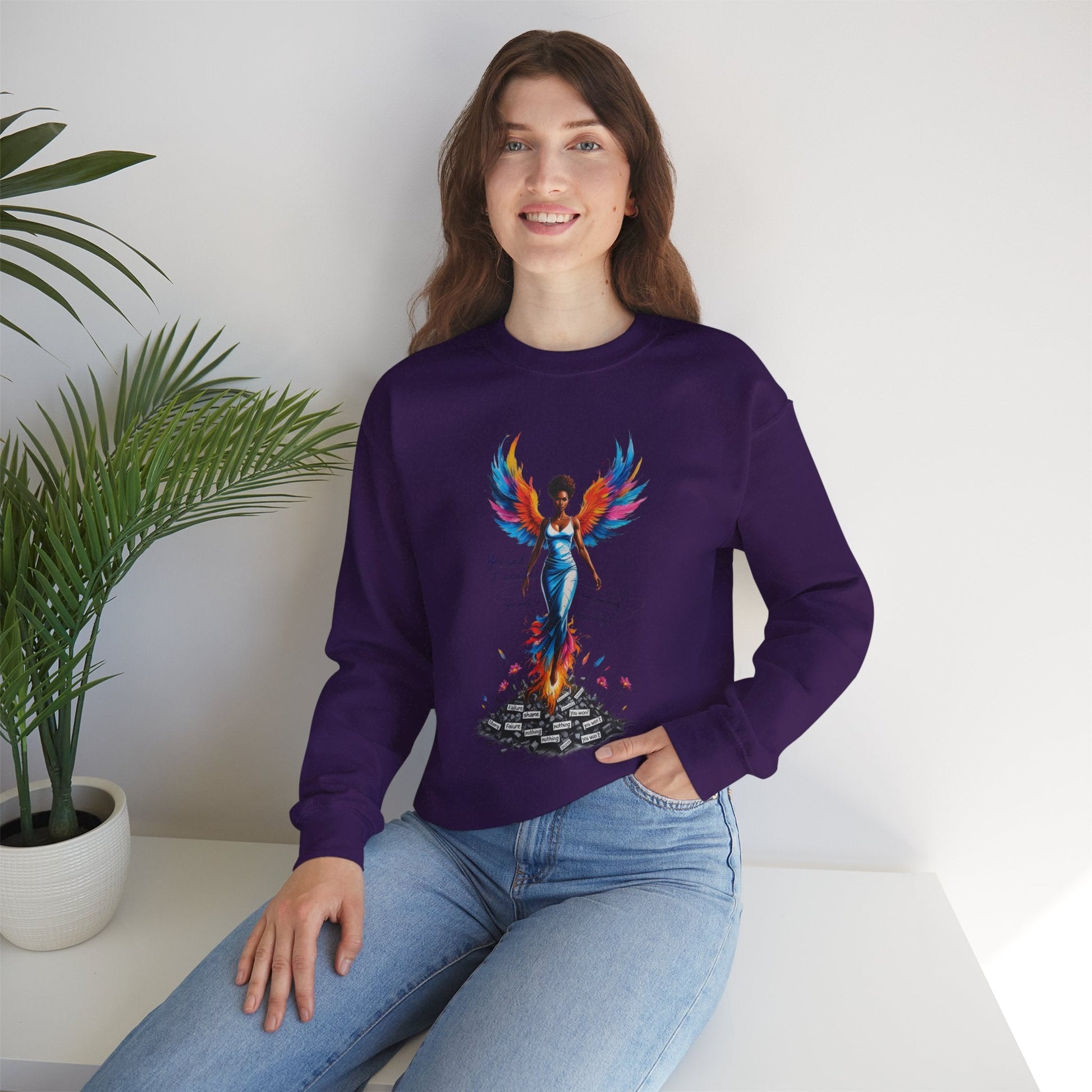 Phoenix Rising Sweatshirt - Inspirational Unisex Crewneck for Empowerment, Gift for Her, Motivational Apparel, Cozy Casual Wear, [...] Printify