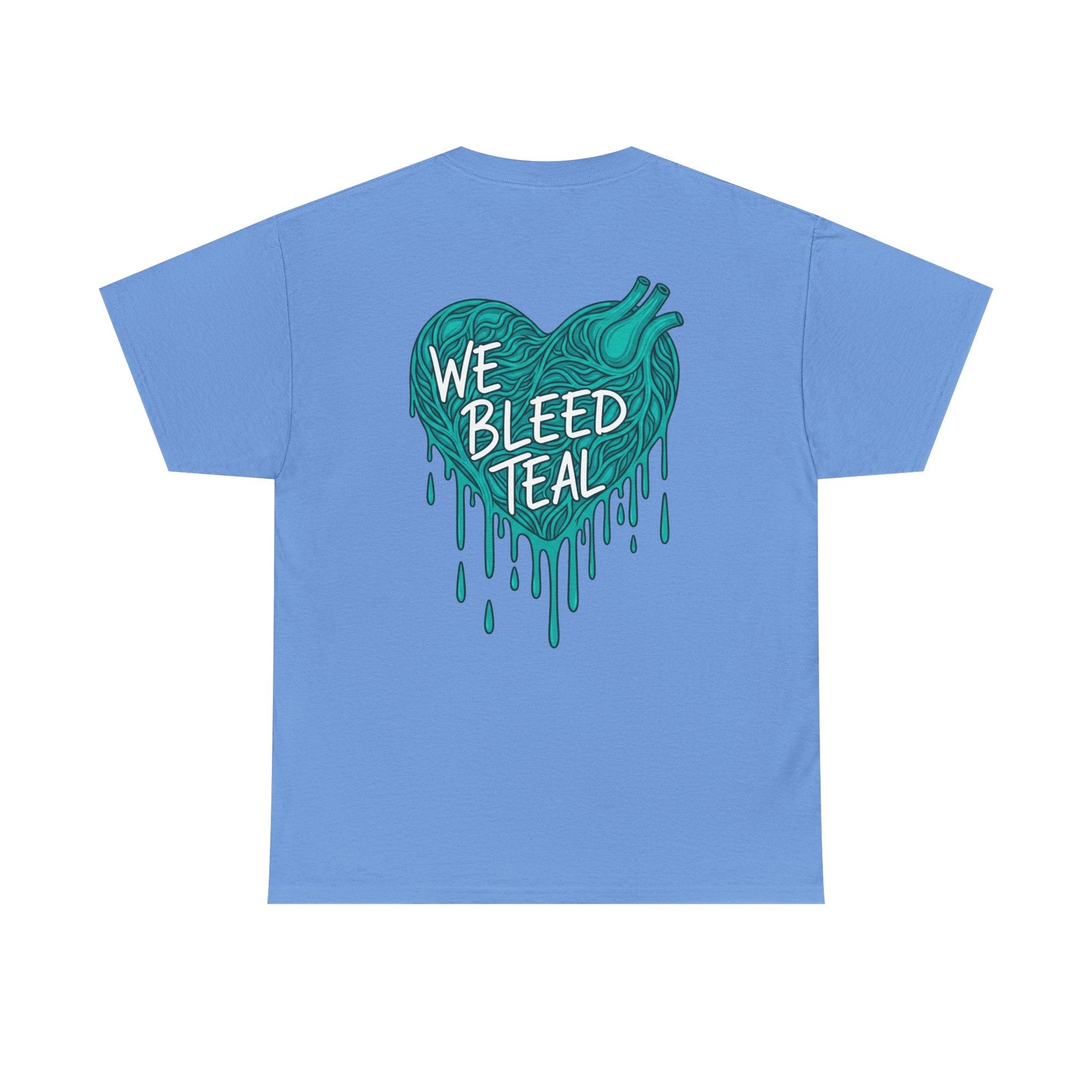 Teal Heart Tee - Unisex Heavy Cotton T-Shirt, Gift for Sports Fans, Casual Wear, Team Spirit Apparel, Soft Cotton Tee, Everyday Comfort Printify