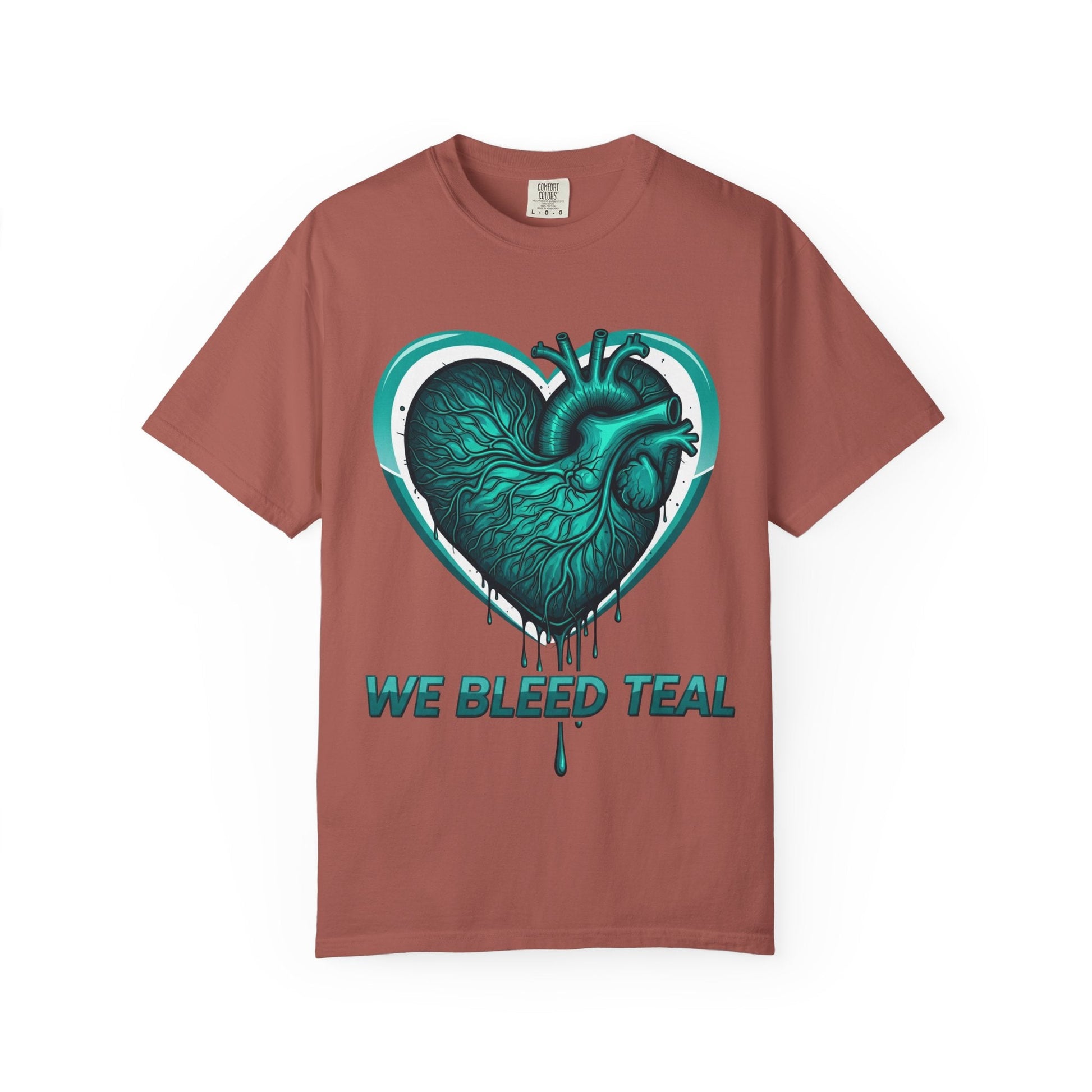 Teal Heart T-Shirt, Unisex Casual Shirt, Heart Health Awareness Tee, Gift for Men & Women, Comfortable Everyday Wear, We Bleed Teal Printify