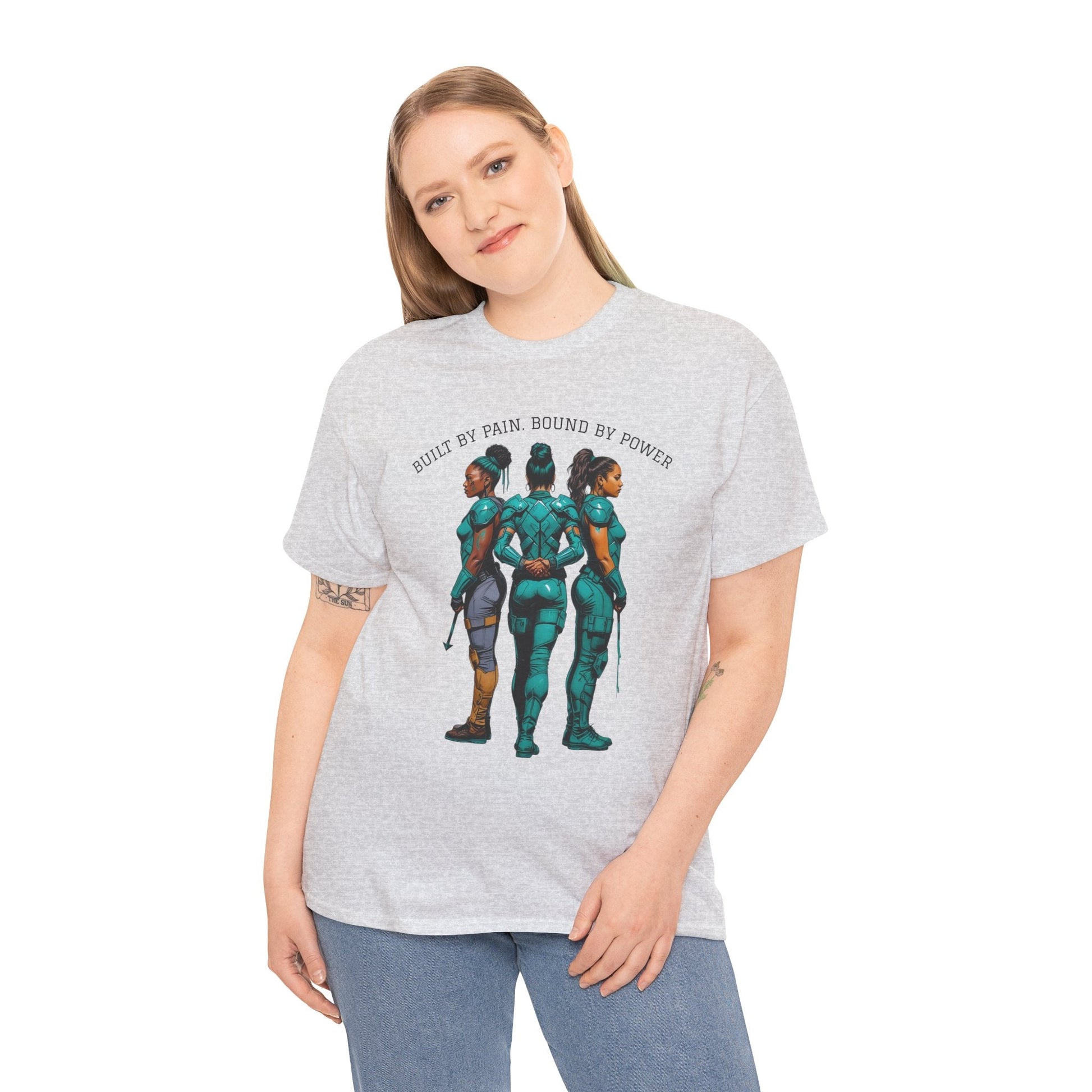 Empowering Unisex Heavy Cotton Tee - We Bleed, We Rise, Everyday Heroes, Stylish Casual Wear, Gift for Superhero Fans Printify