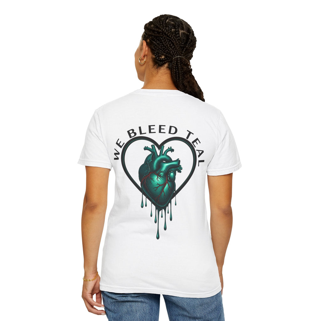 Teal Heart Unisex T-Shirt, Casual Wear, Everyday Tee, Unique Gift for Observances, Music Festivals, Art Lovers Printify