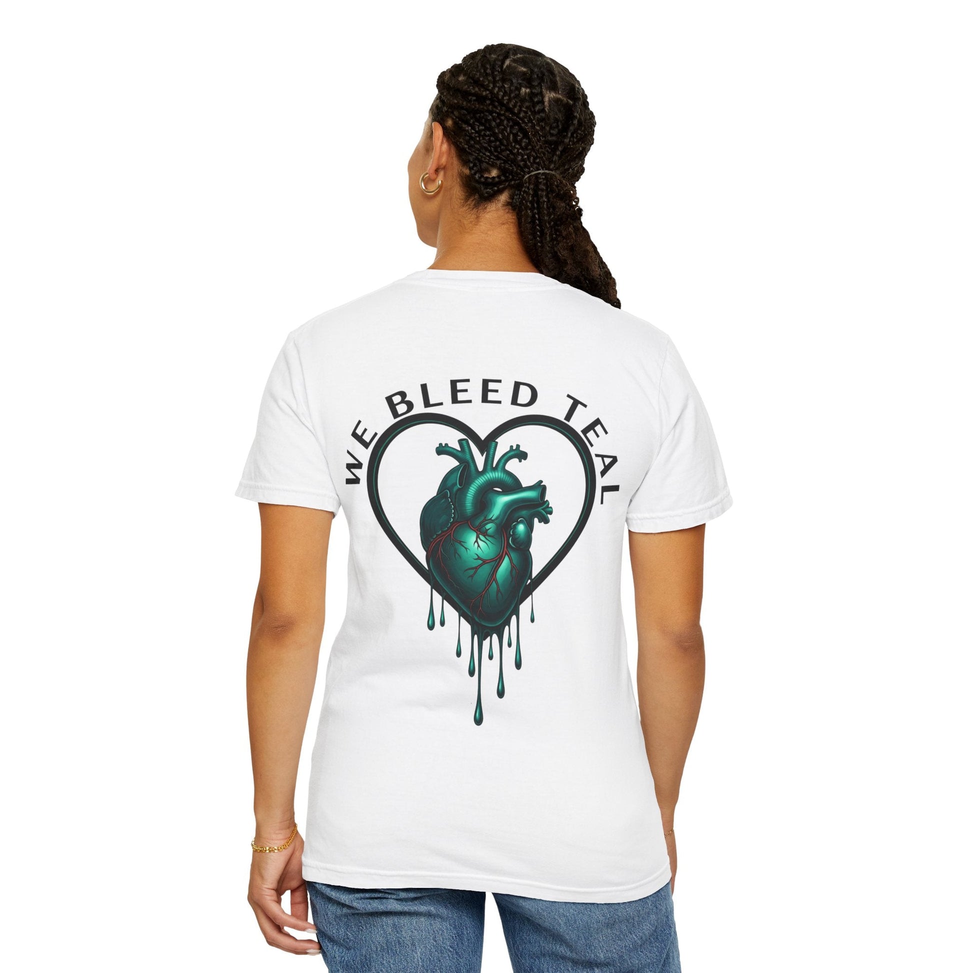 Teal Heart Unisex T-Shirt, Casual Wear, Everyday Tee, Unique Gift for Observances, Music Festivals, Art Lovers Printify