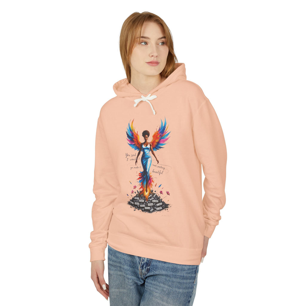 Empowering Phoenix Graphic Hoodie, Affirmation Sweatshirt for Women, Cozy Casual Wear, Unique Gift for Friends, Motivational Apparel Printify
