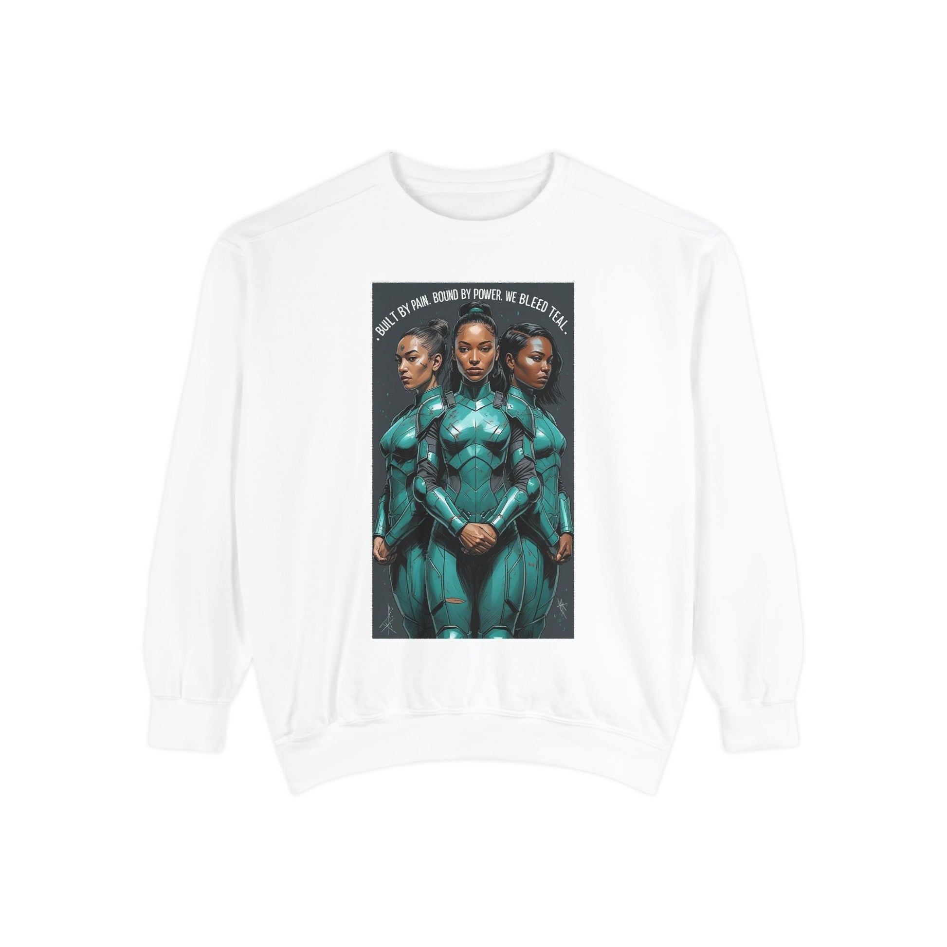 Empowering Graphic Sweatshirt for Fans of Sci-Fi, Unique Gift for Her, Cozy Lounge Wear, Perfect for Birthdays, Holiday, or Everyday Style Printify