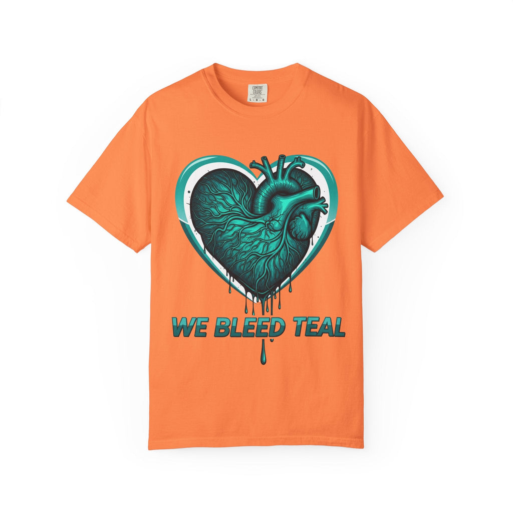 Teal Heart T-Shirt, Unisex Casual Shirt, Heart Health Awareness Tee, Gift for Men & Women, Comfortable Everyday Wear, We Bleed Teal Printify