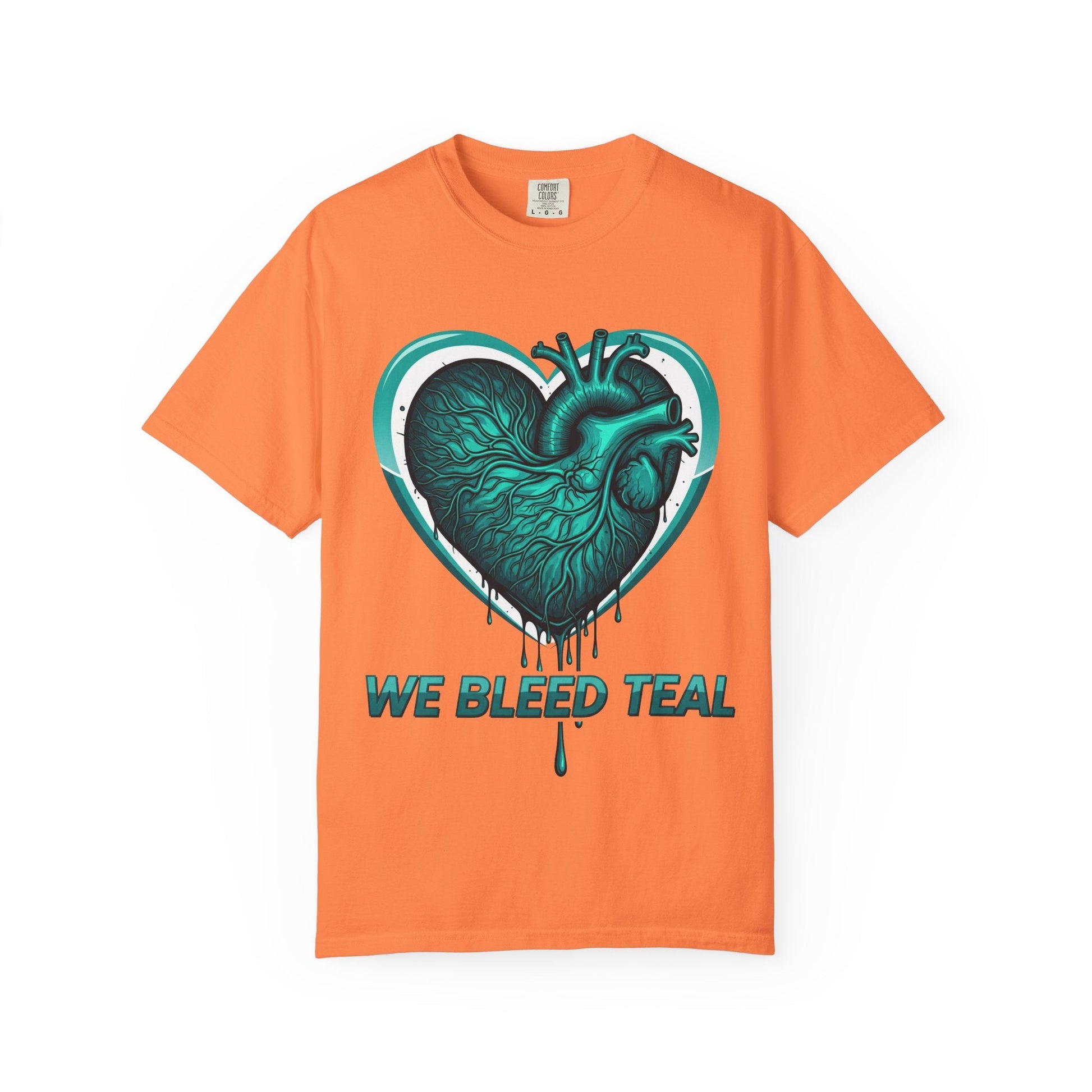 Teal Heart T-Shirt, Unisex Casual Shirt, Heart Health Awareness Tee, Gift for Men & Women, Comfortable Everyday Wear, We Bleed Teal Printify