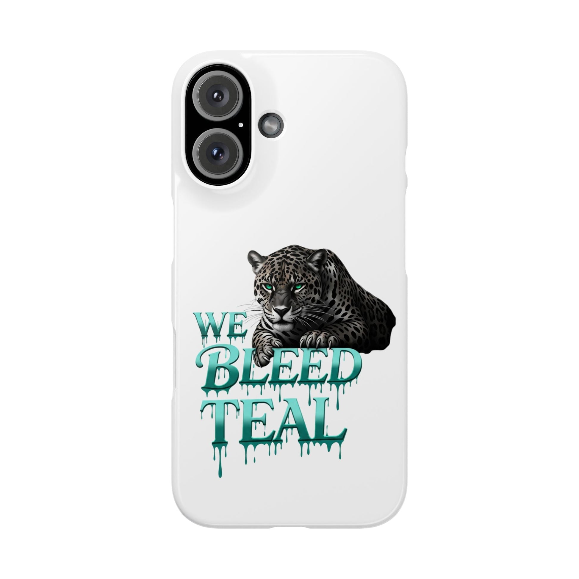 Teal Panther Slim Phone Case - Bold Animal Design, Unique Gift for Wildlife Lovers, Stylish Phone Accessory, Modern Aesthetic, Trendy [...] Printify
