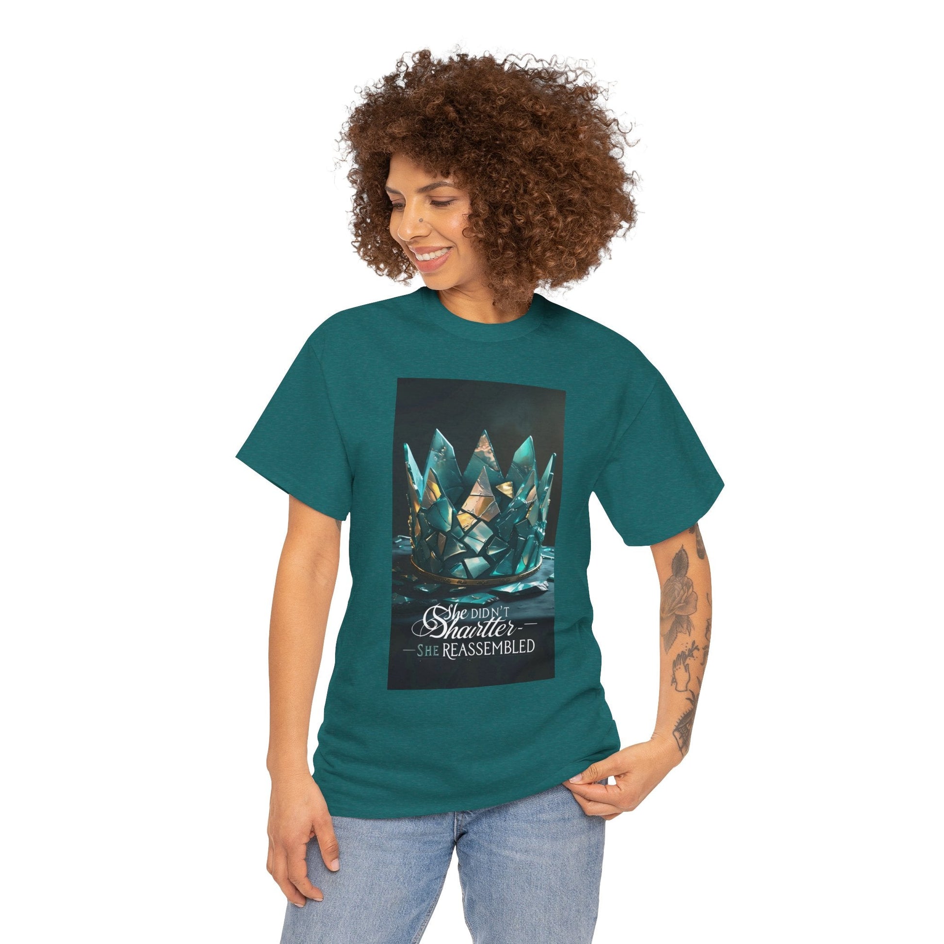 Stunning Crystal Crown Tee, Graphic T-Shirt, Unisex Cotton Top, Unique Gift, Fantasy Apparel, Holiday T-Shirt Printify