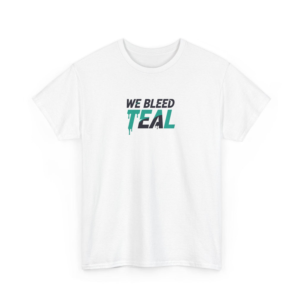 Teal Heart Tee - Unisex Heavy Cotton T-Shirt, Gift for Sports Fans, Casual Wear, Team Spirit Apparel, Soft Cotton Tee, Everyday Comfort Printify