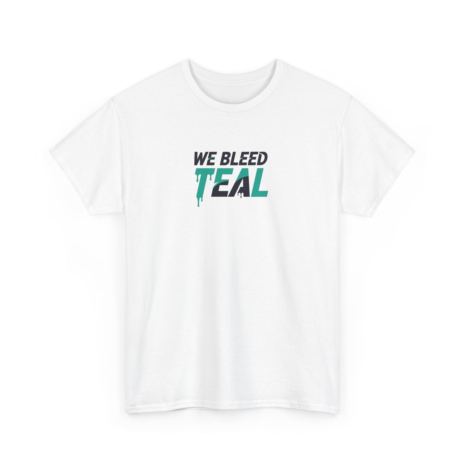 Teal Heart Tee - Unisex Heavy Cotton T-Shirt, Gift for Sports Fans, Casual Wear, Team Spirit Apparel, Soft Cotton Tee, Everyday Comfort Printify